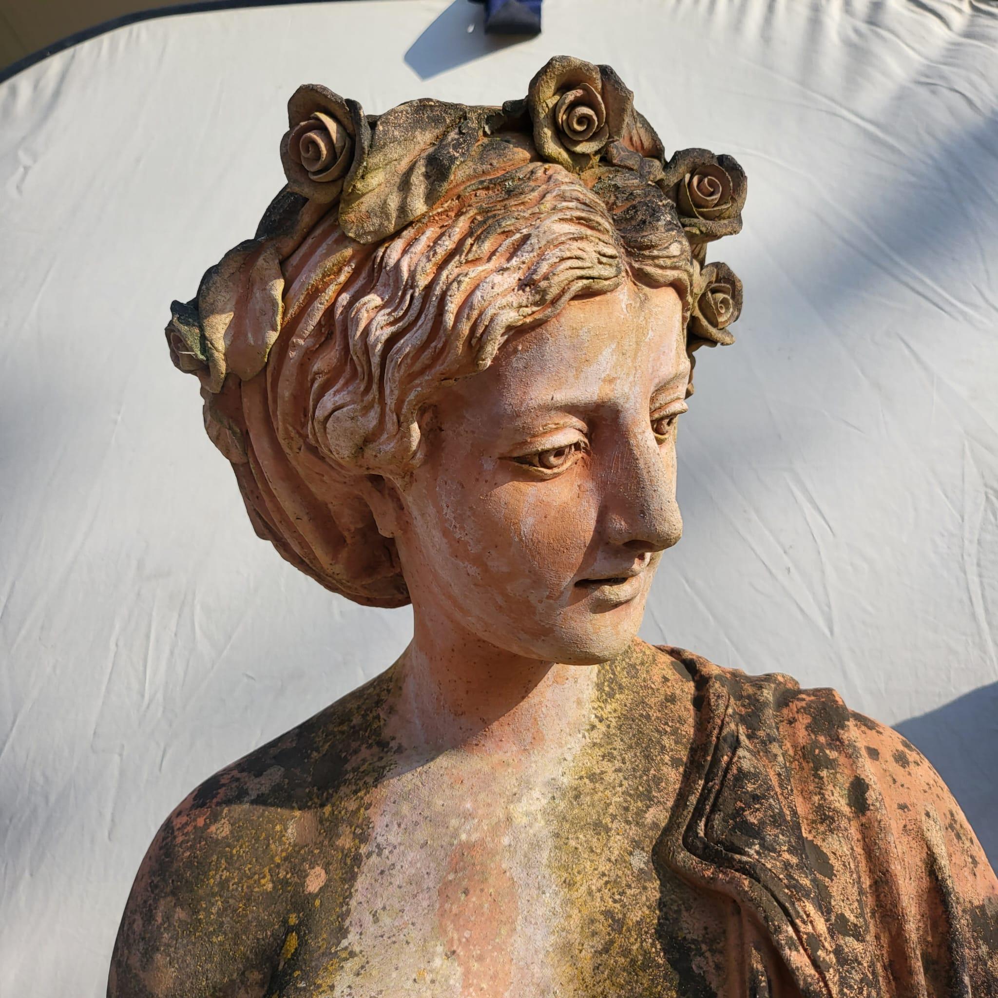 Fantastique série D'ÉCLARATIONS 4 SEASONS IN TERRACOTTA 1890/1900 avec base H : 190 cm 6