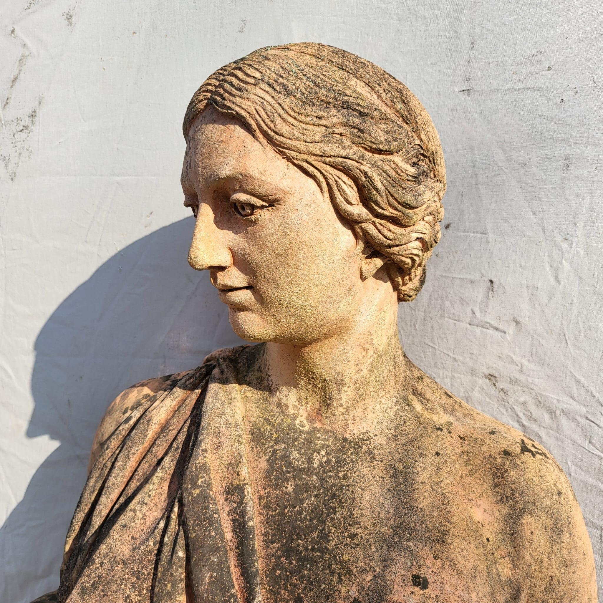 Baroque Fantastique série D'ÉCLARATIONS 4 SEASONS IN TERRACOTTA 1890/1900 avec base H : 190 cm