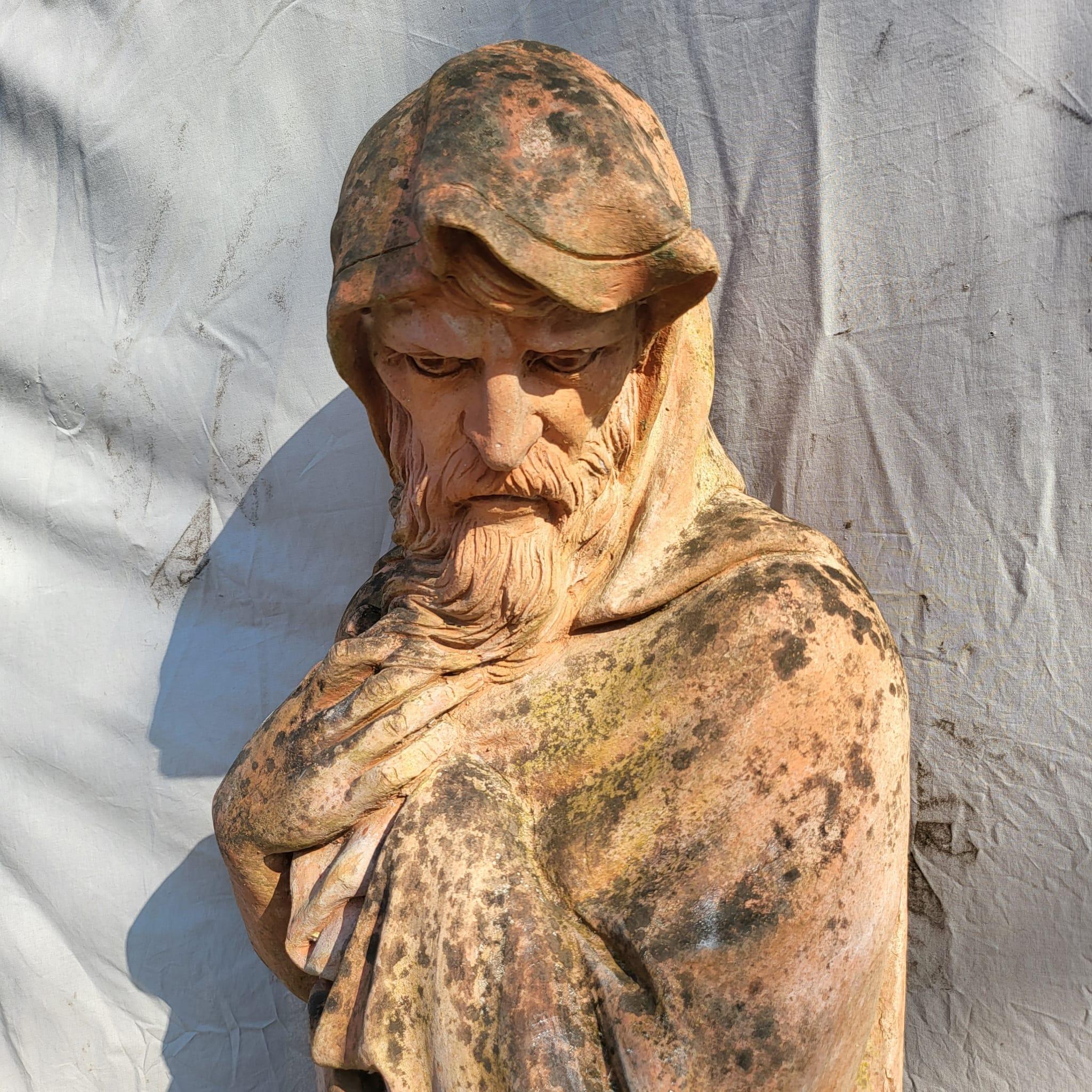 Terre cuite Fantastique série D'ÉCLARATIONS 4 SEASONS IN TERRACOTTA 1890/1900 avec base H : 190 cm