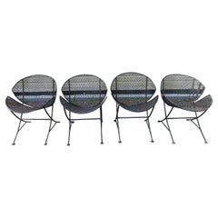 Fantástico Set 4 Maurizio Tempestini para Salterini Sillas de terraza de hierro Clam Shell
