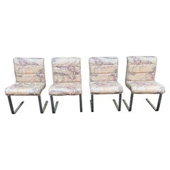 Fantástico Set 4 Silla de Comedor Cantilever Cromada Pace Collection Laguna