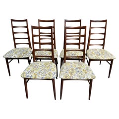 Fantastic Set 6 Koefoed Hornslet Teak Ladder Back Dining Chairs
