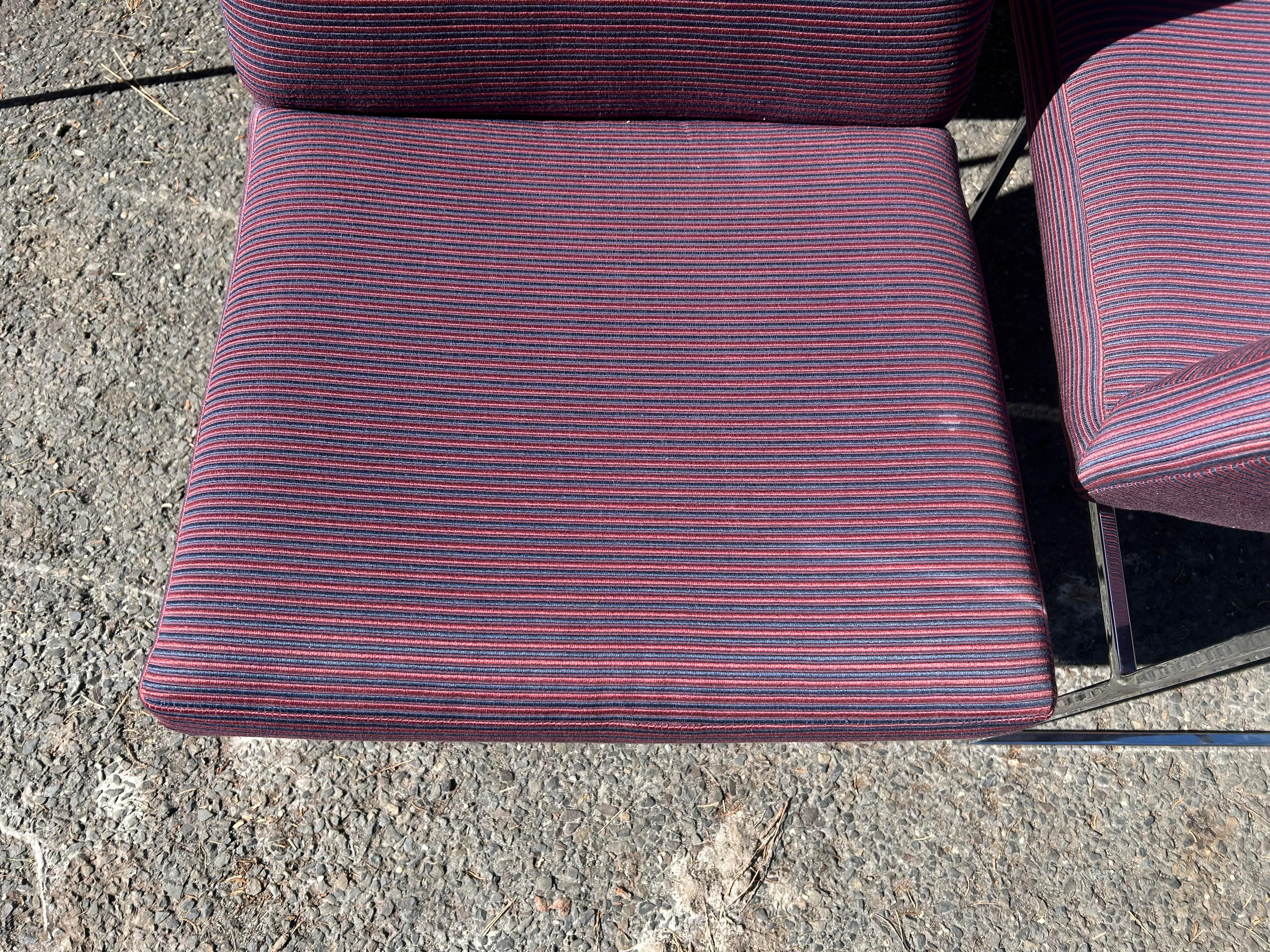 Fantastico set di 6 sedie da pranzo con struttura sottile in cromo di Milo Baughman, metà del secolo scorso  Moderno in vendita 1