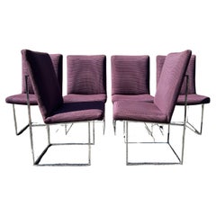 Fantastic Set 6 Milo Baughman Thin Chrome Frame Dining Chair Mid Century  Modern