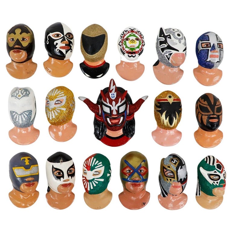 Fantastic Set of 18 Vintage Mexican Wrestling Fighters Heads at 1stDibs