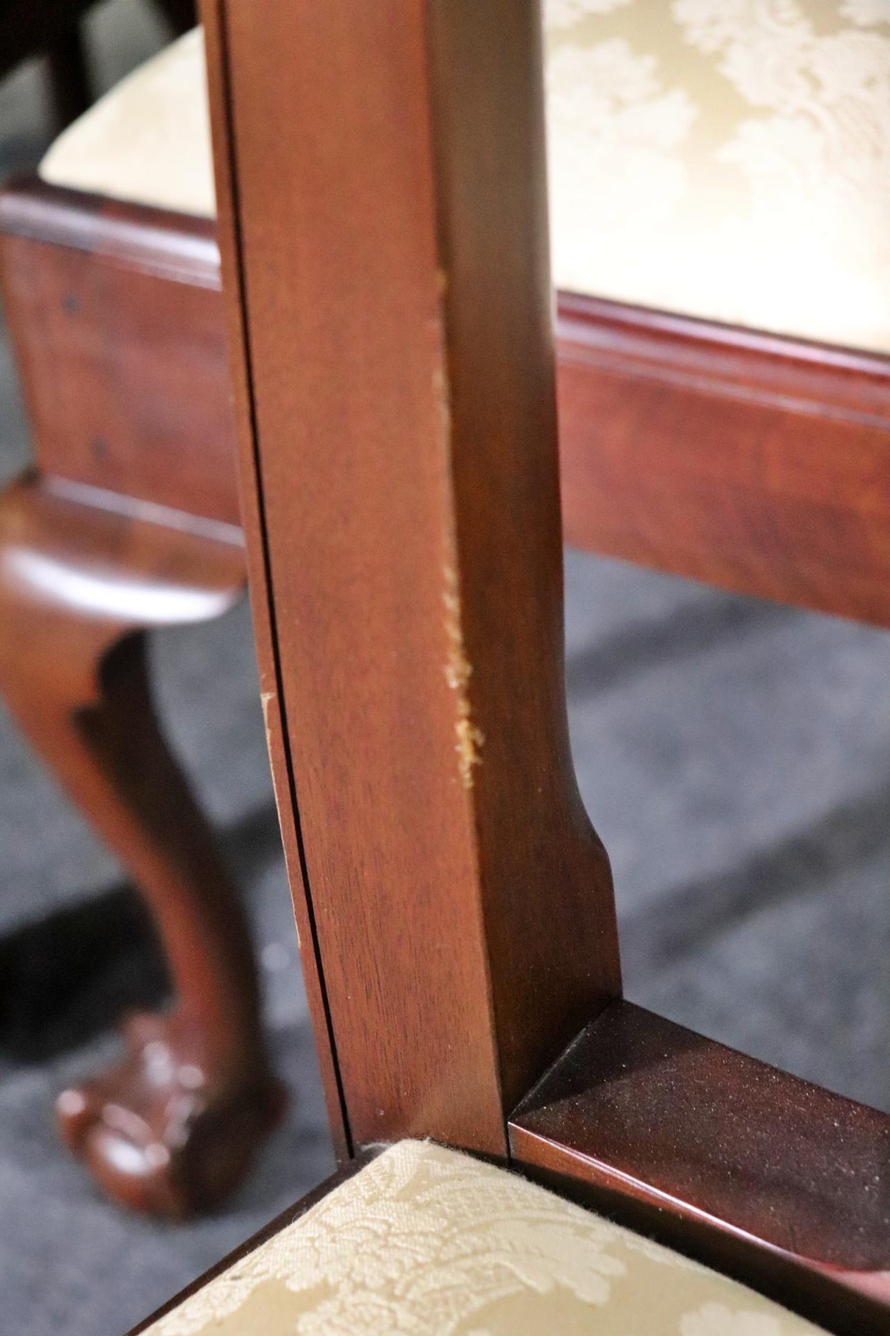 Fantastic Set of 8 Solid Mahogany Henkel Harris Chippendale Dining Chairs 1