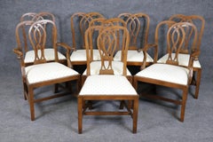 Fantastic Set of 8 Walnut CW Kittinger Williamsburg Chippendale Dining Chairs