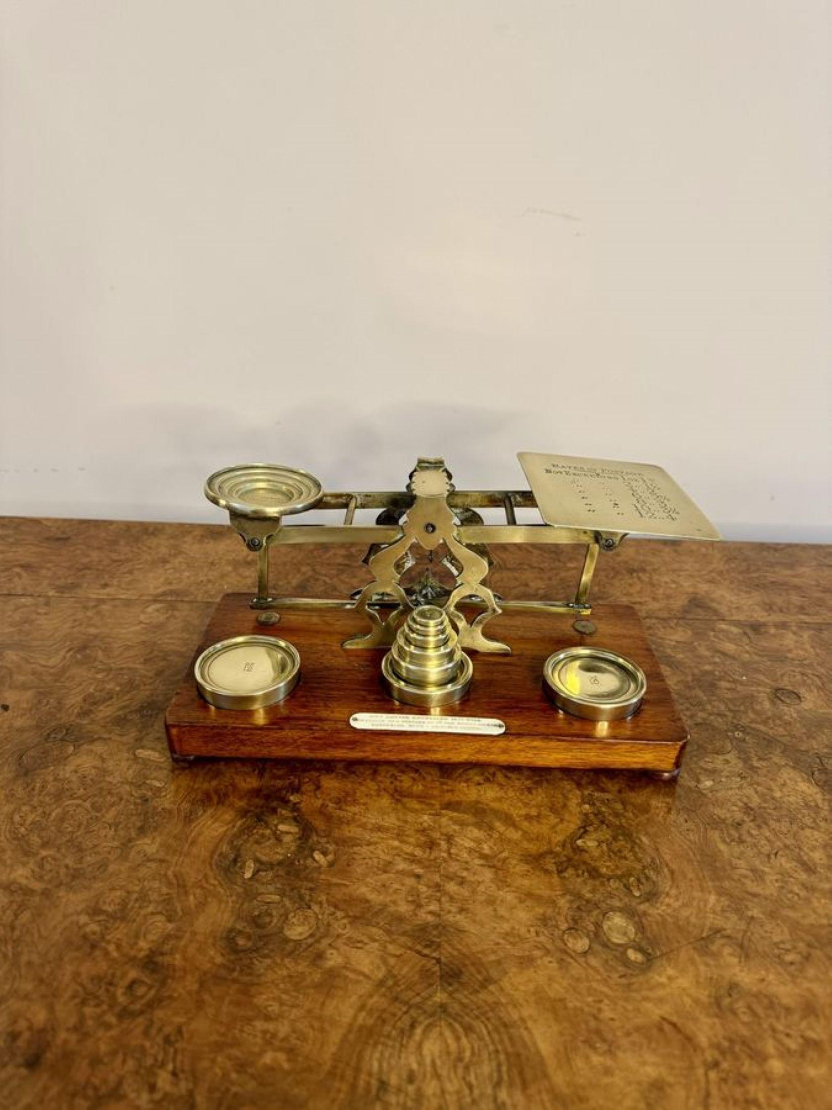 Early Victorian Fantastic set of antique Victorian postal scales and weights by S.Mordan London For Sale