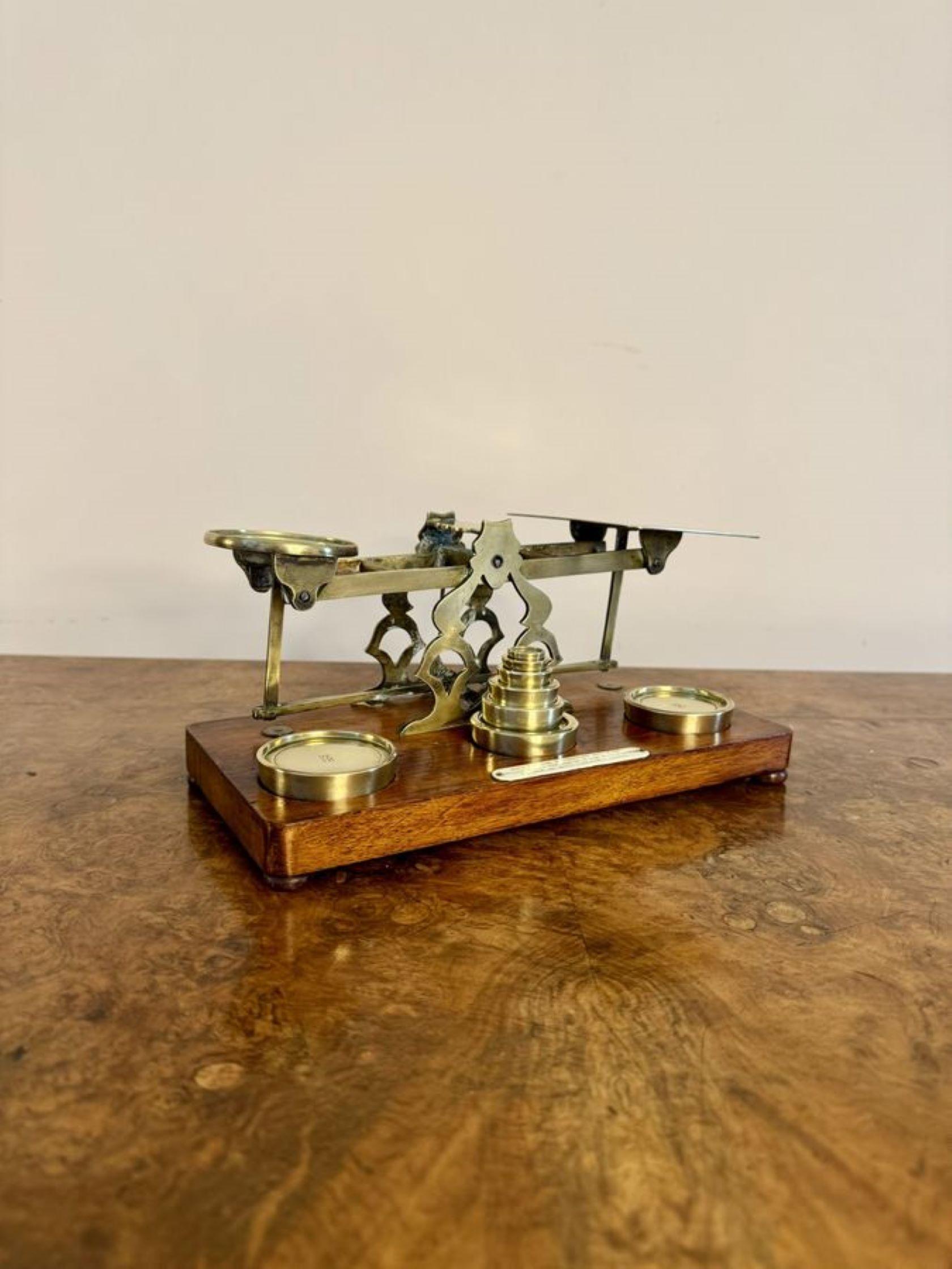 19th Century Fantastic set of antique Victorian postal scales and weights by S.Mordan London For Sale