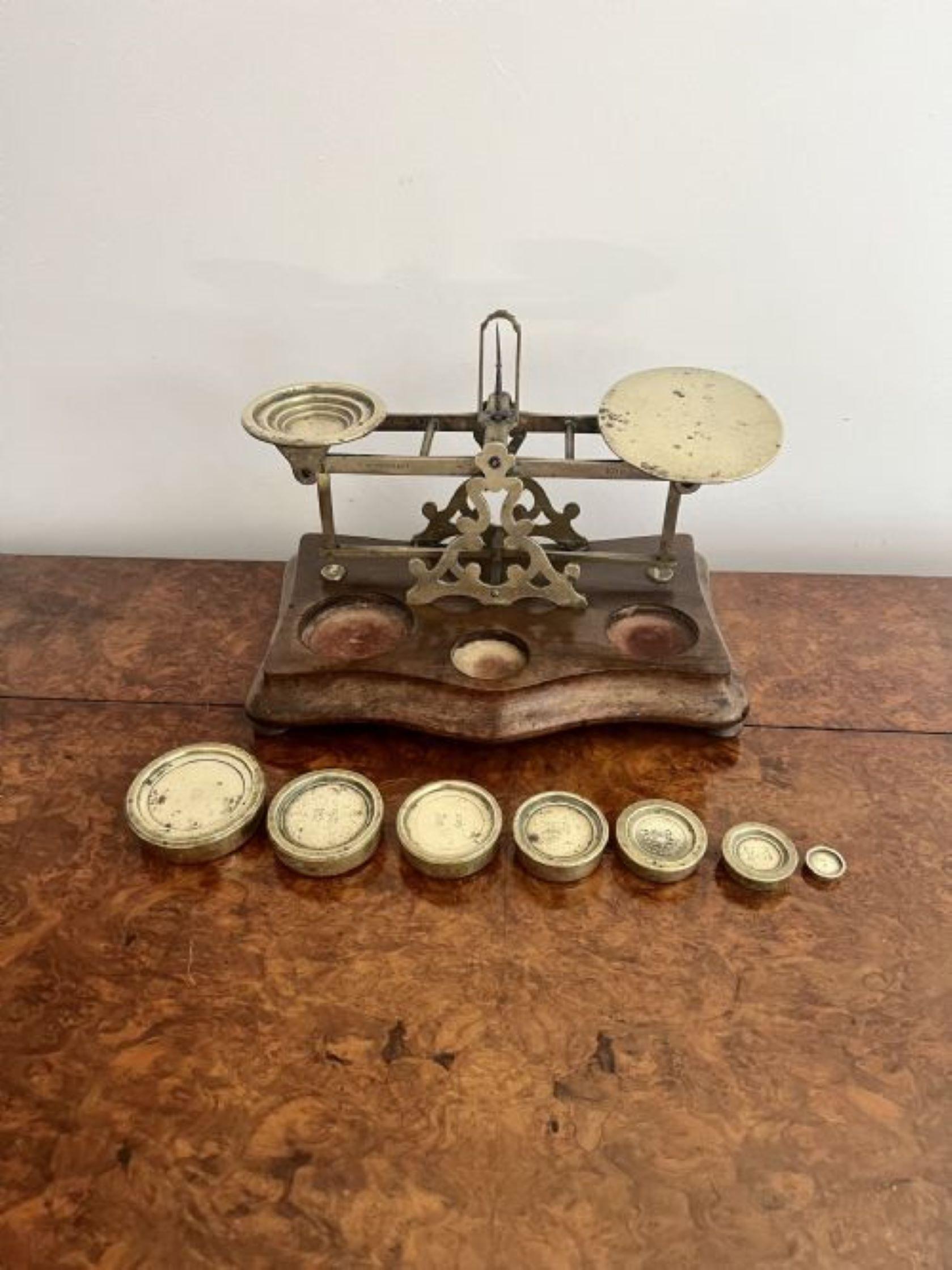 Fantastic set of large antique Victorian postal scales and weights by S.Mordan In Good Condition In Ipswich, GB