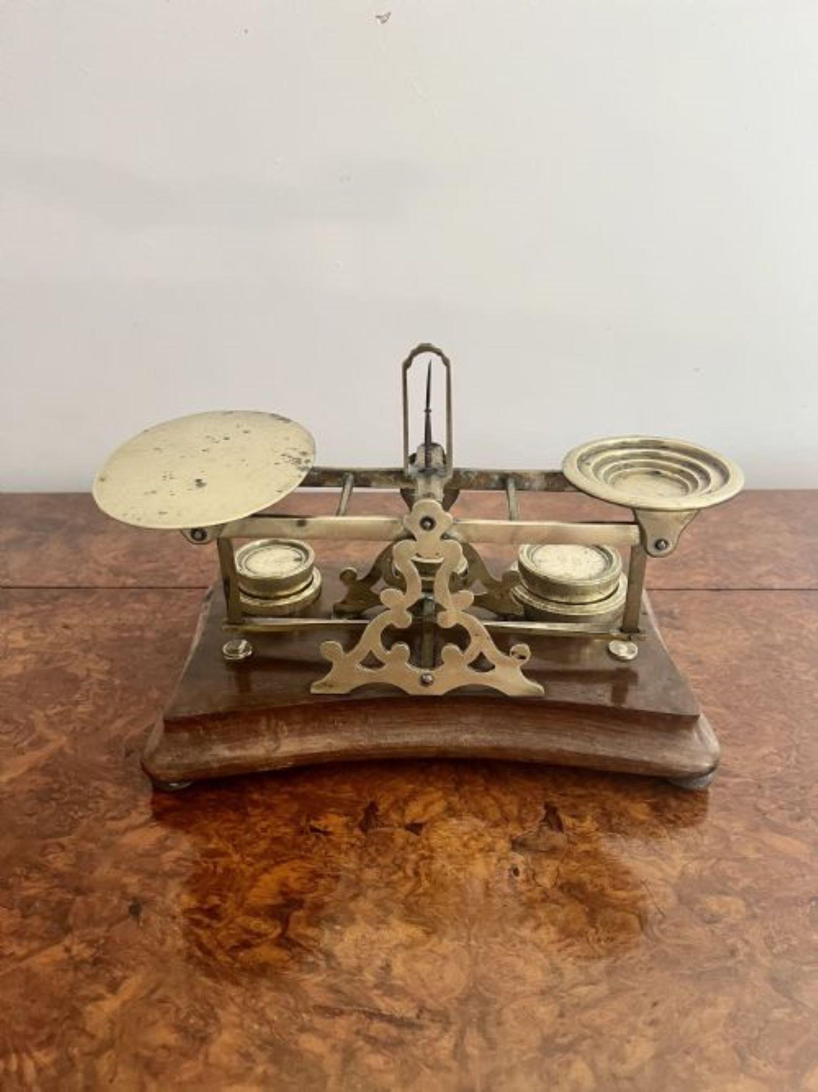 Fantastic set of large antique Victorian postal scales and weights by S.Mordan 1