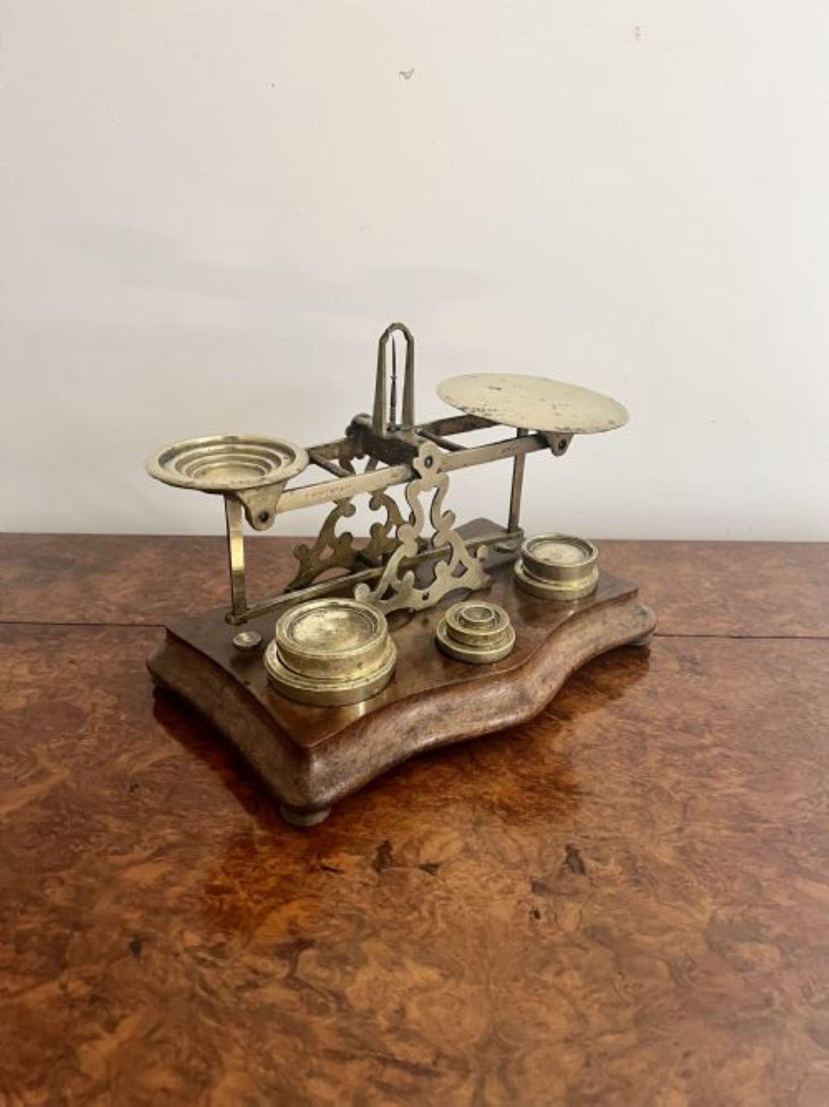 Fantastic set of large antique Victorian postal scales and weights by S.Mordan 2