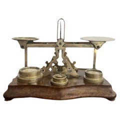 Fantastic set of large antique Victorian postal scales and weights by S.Mordan