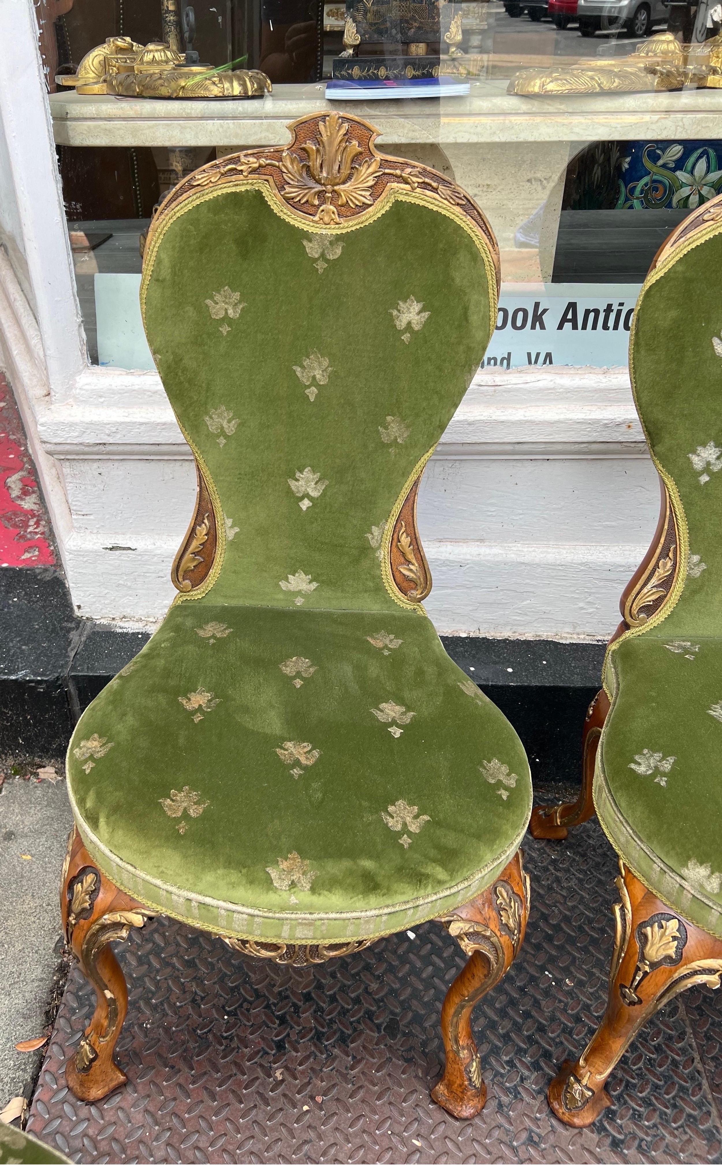 Fantastic Set of Late 19th Century Parcel Gilt George II Style Chairs For Sale 8