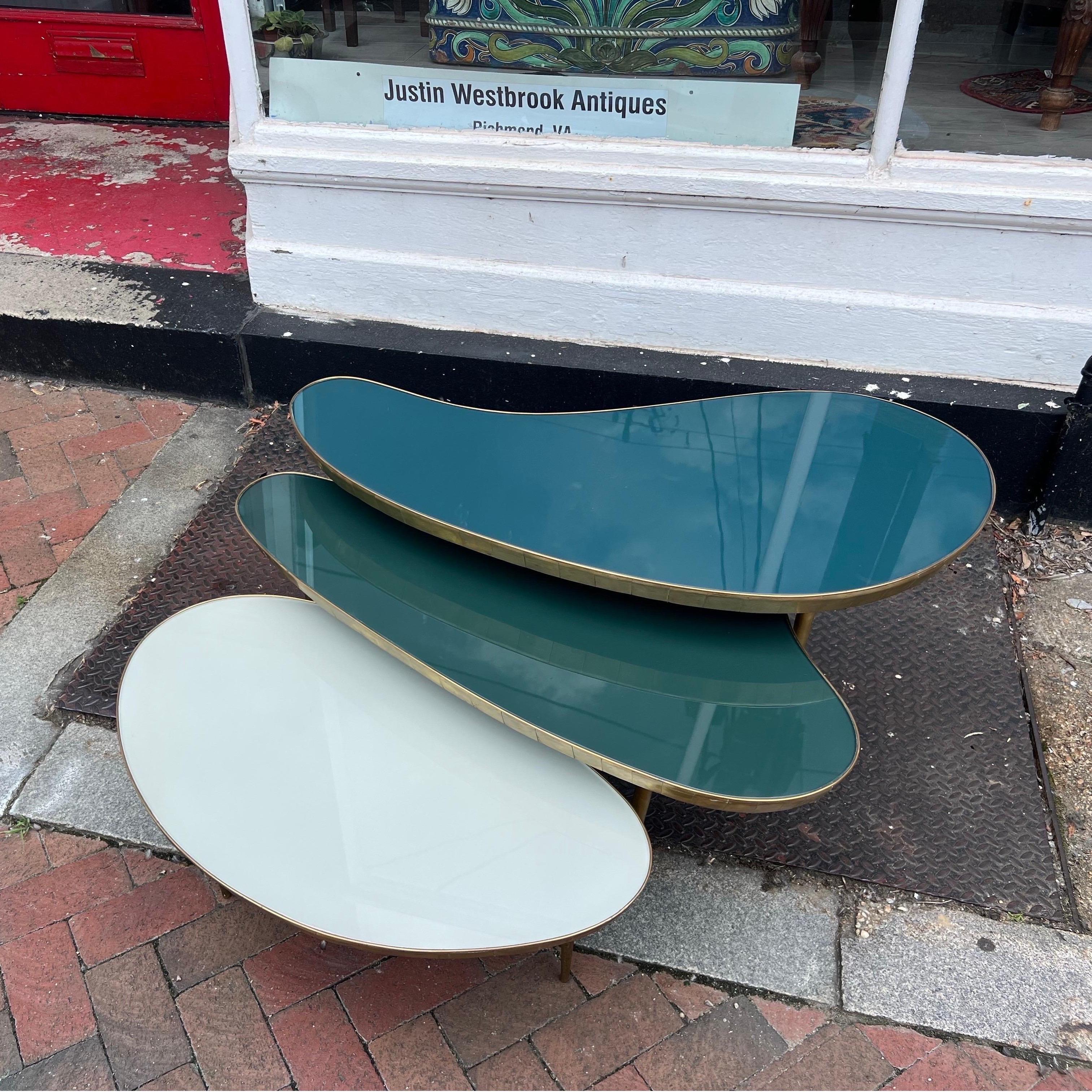 Brass Fantastic Set of Mid-Century Italian “Nesting” Coffee Tables