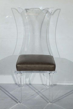 Fantastic Set of Six Lucite Chairs