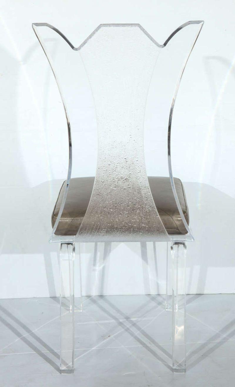 Fantastic Set of Six Lucite Chairs For Sale 1