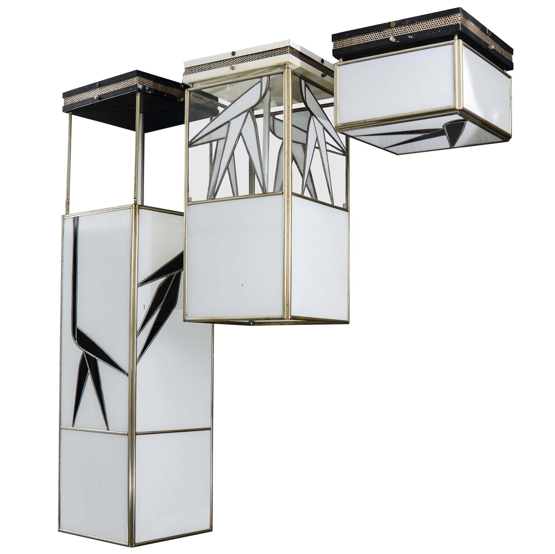 Fantastico set di tre ciondoli americani in vetro, circa 1940 in vendita