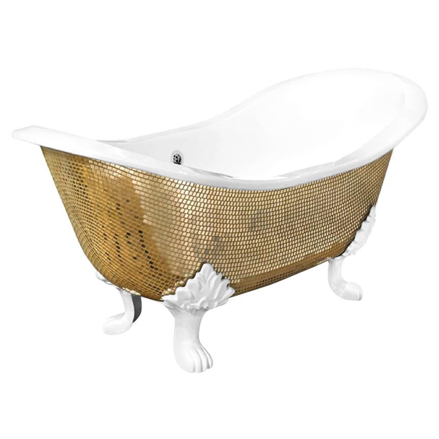 Fantastic  Bathtub Decorated Handmade with Citrus Mosaic For Sale
