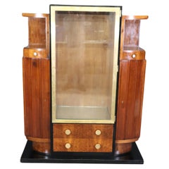 Used Fantastic Signed French Art Deco Highly Figured Mahogany and Brass Circa 1920