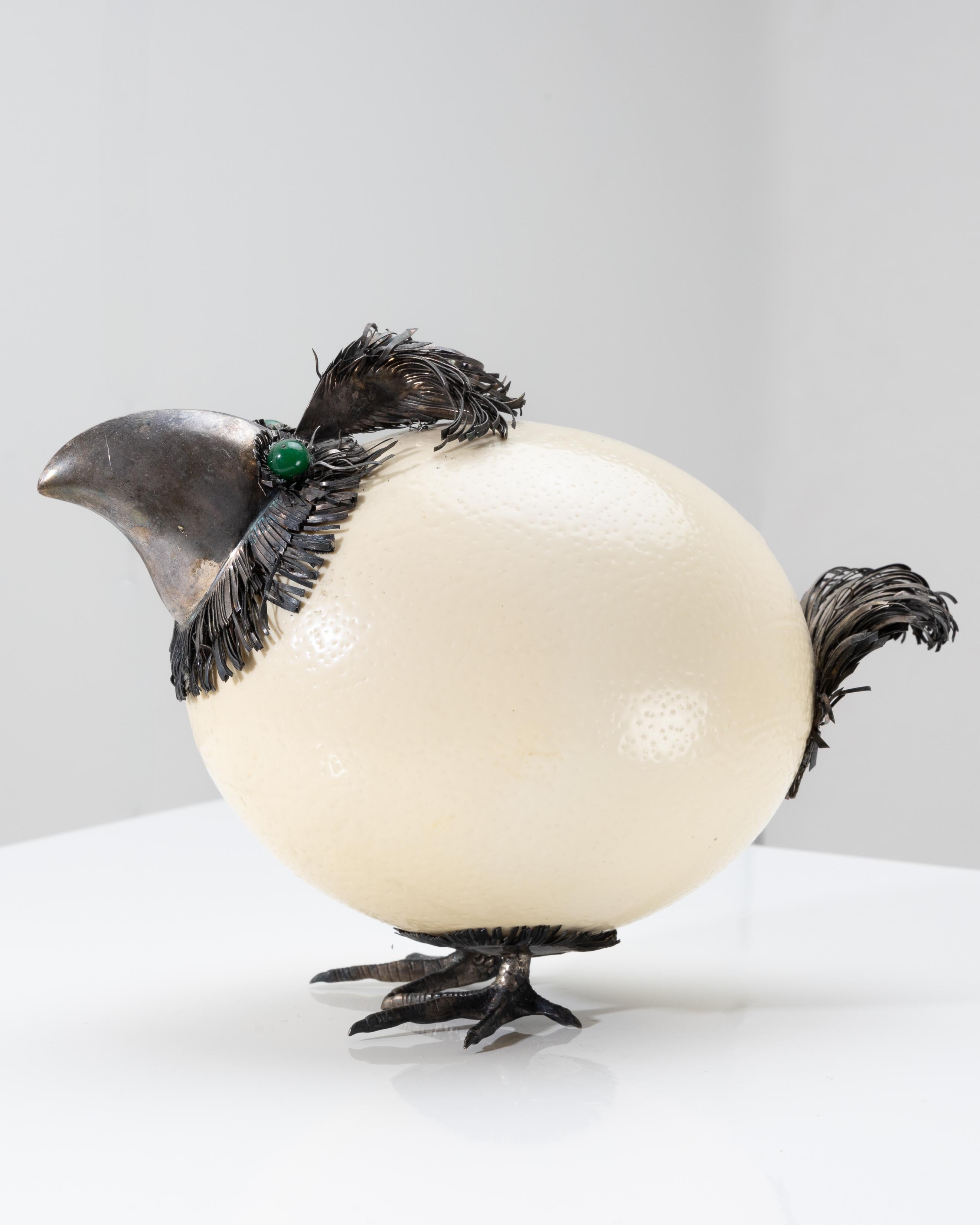 Fantastic silver bird by Gabriele De Vecchi, Milano In Good Condition For Sale In Uccle, BE
