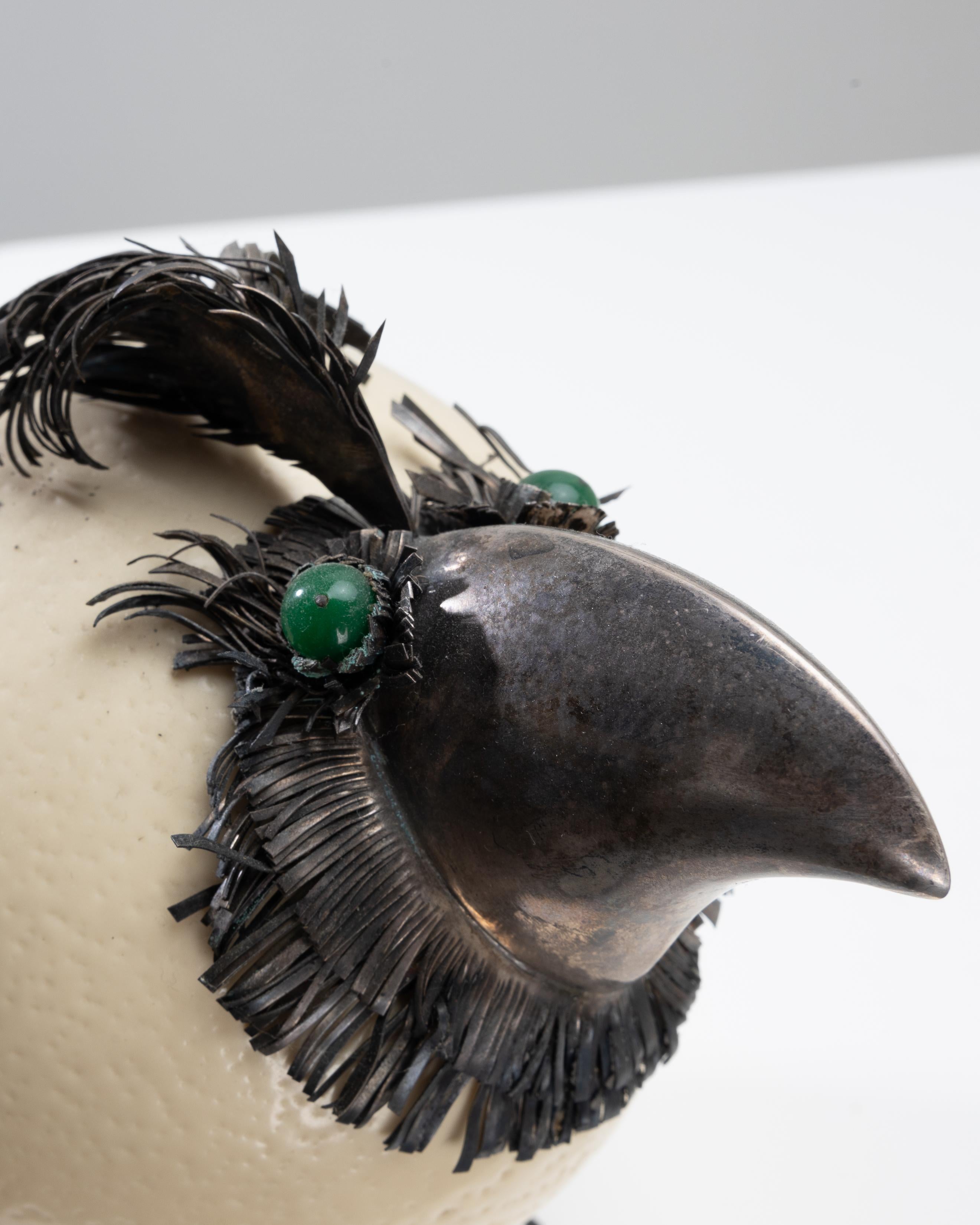 20th Century Fantastic silver bird by Gabriele De Vecchi, Milano For Sale