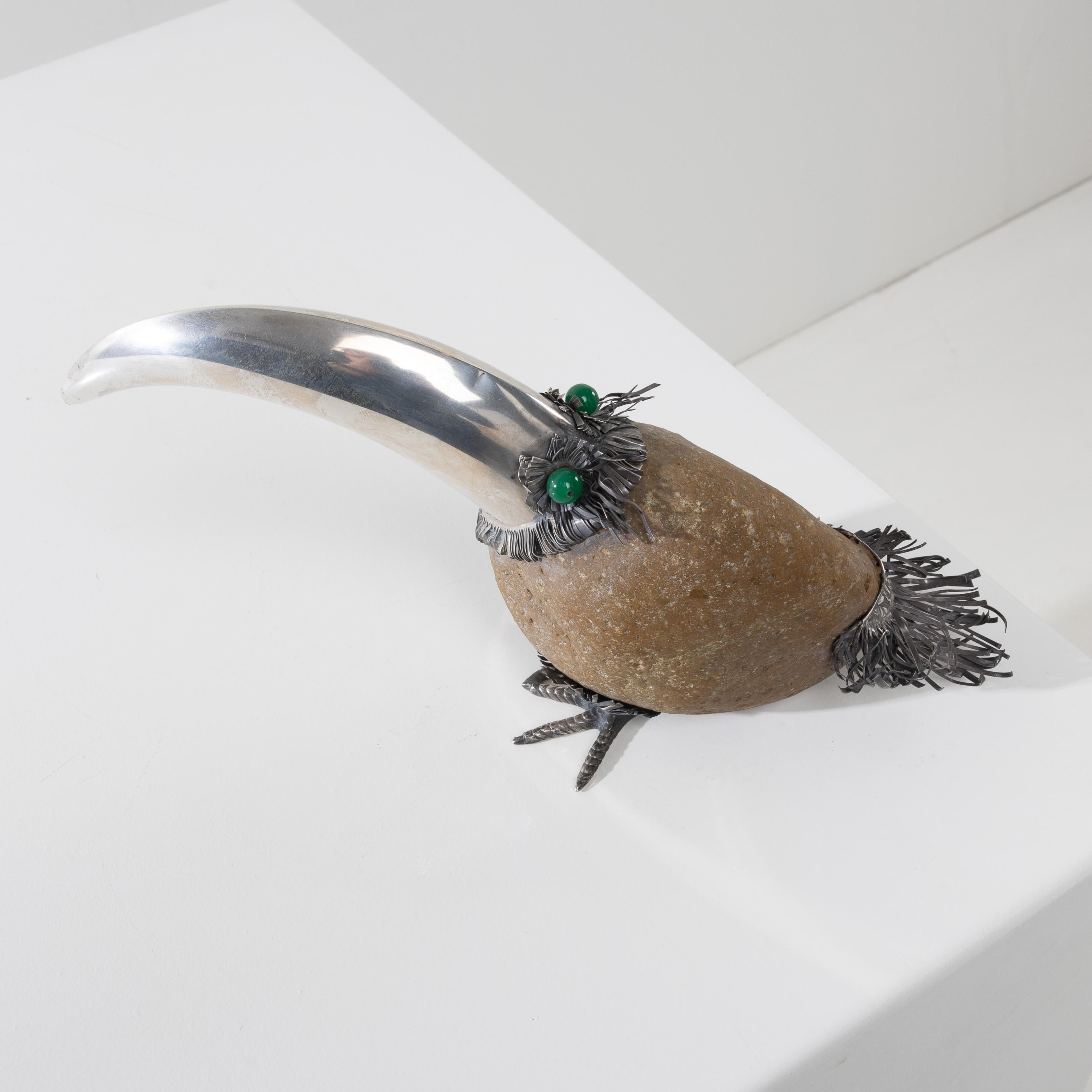 Italiano Fantastico uccello d'argento (tucano) di Gabriele De Vecchi, Milano in vendita