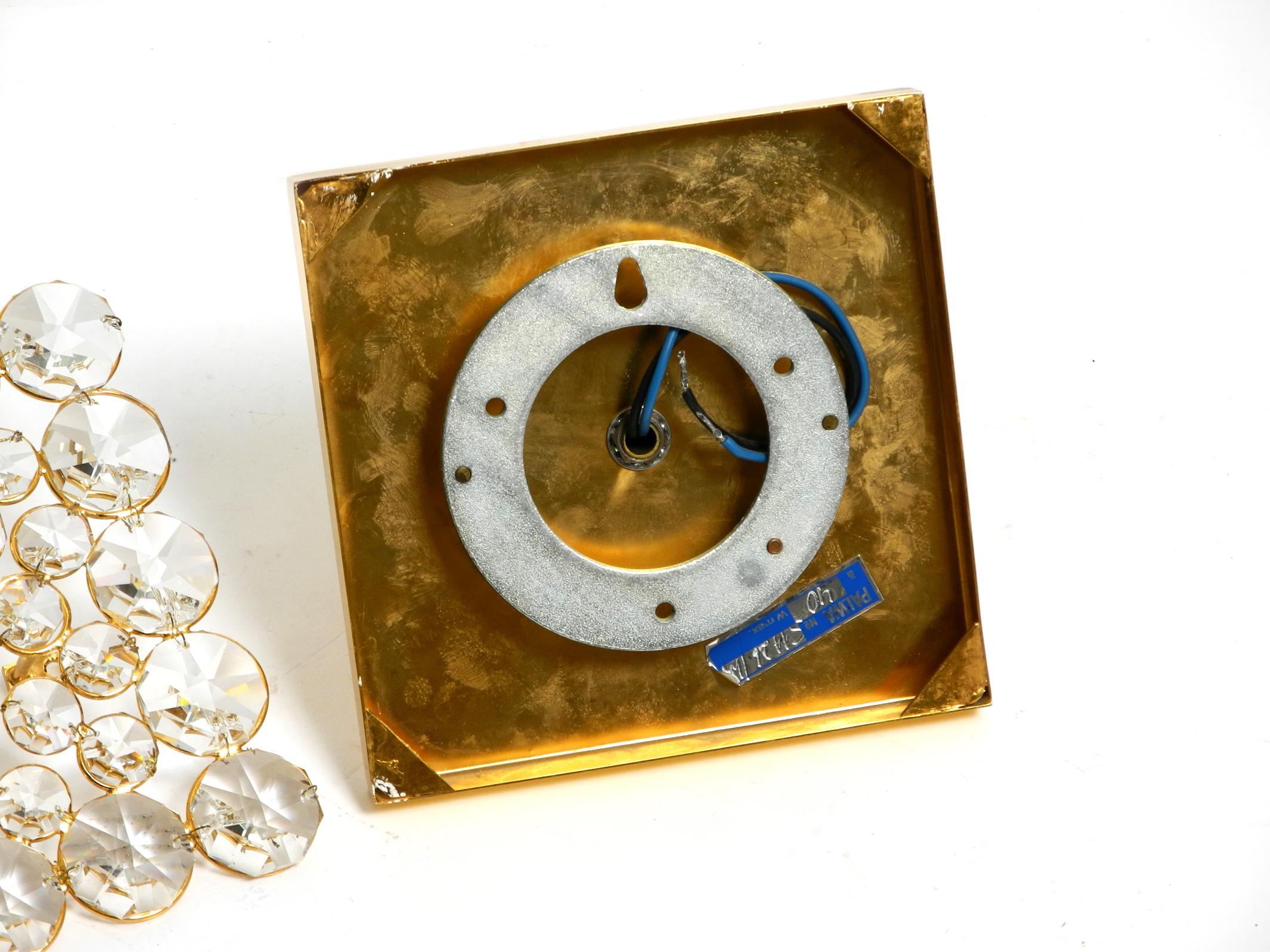 Fantastique petit plafonnier ou applique en laiton Palwa des années 70 avec pierres en cristal facetté en vente 2