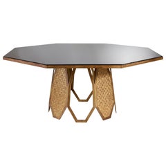 Fantastischer Tischsockel aus Edelstahl in antiker Bronze- und Silberausführung Mosaik