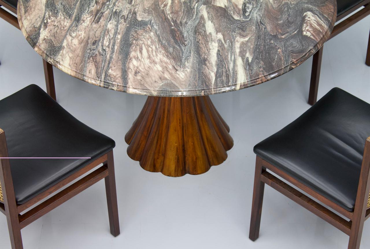 Fantastic Tulip Marble Dining Table Cast Metal, Italy, 1960s 5