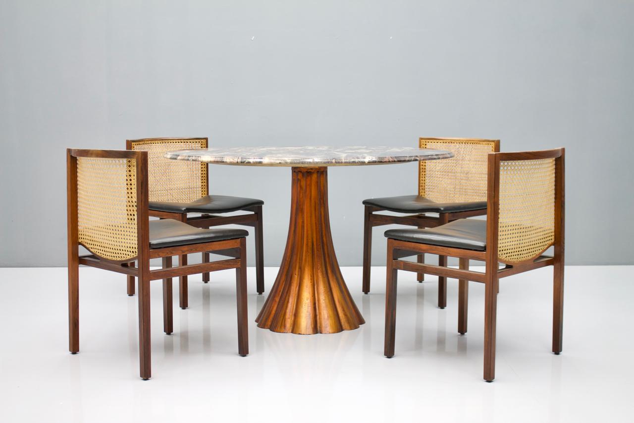 Fantastic Tulip Marble Dining Table Cast Metal, Italy, 1960s 6