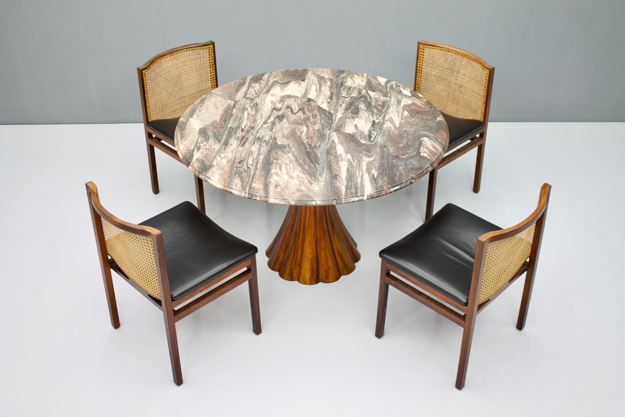 Fantastic Tulip Marble Dining Table Cast Metal, Italy, 1960s 8