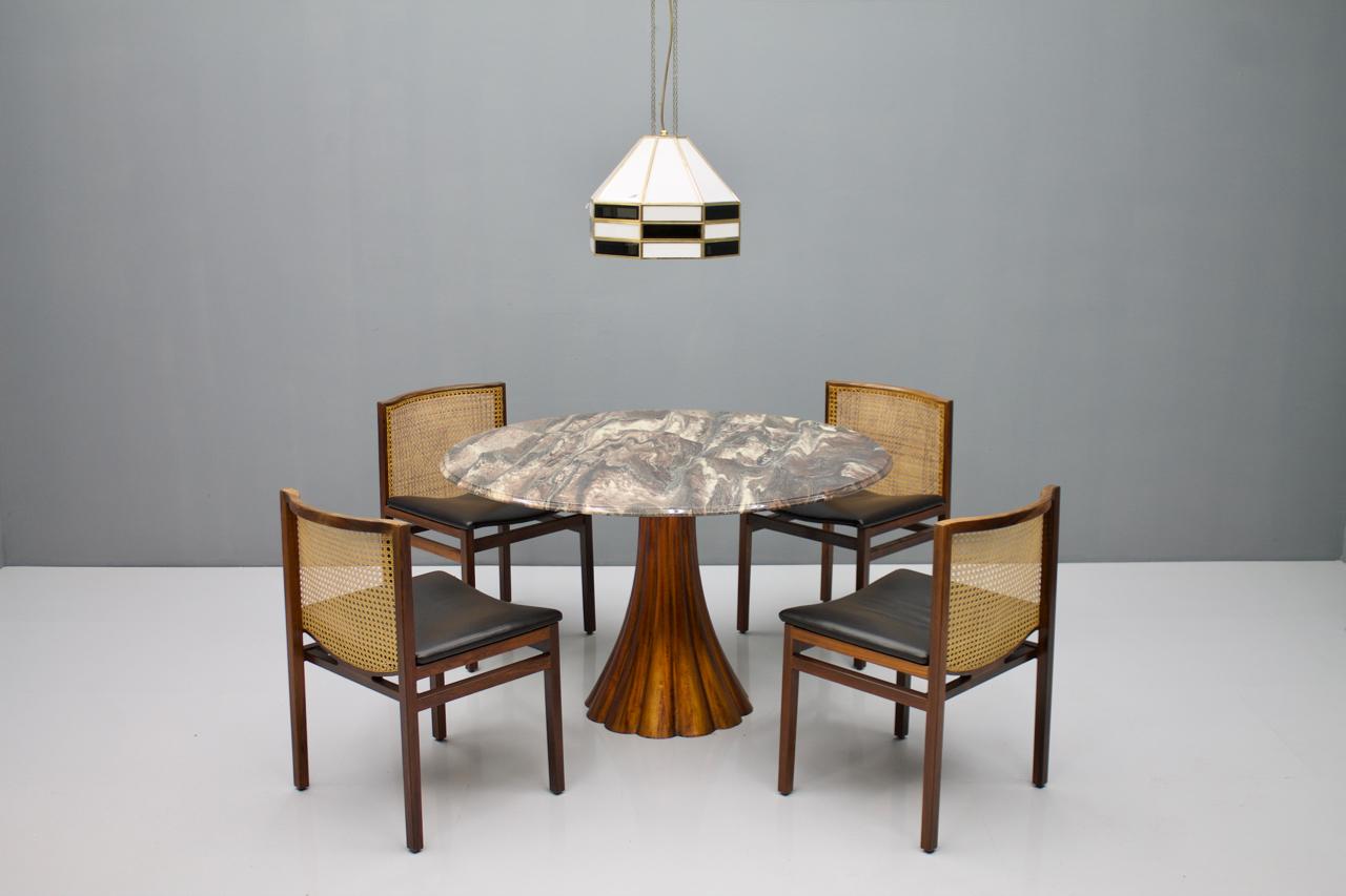 Fantastic Tulip Marble Dining Table Cast Metal, Italy, 1960s 9