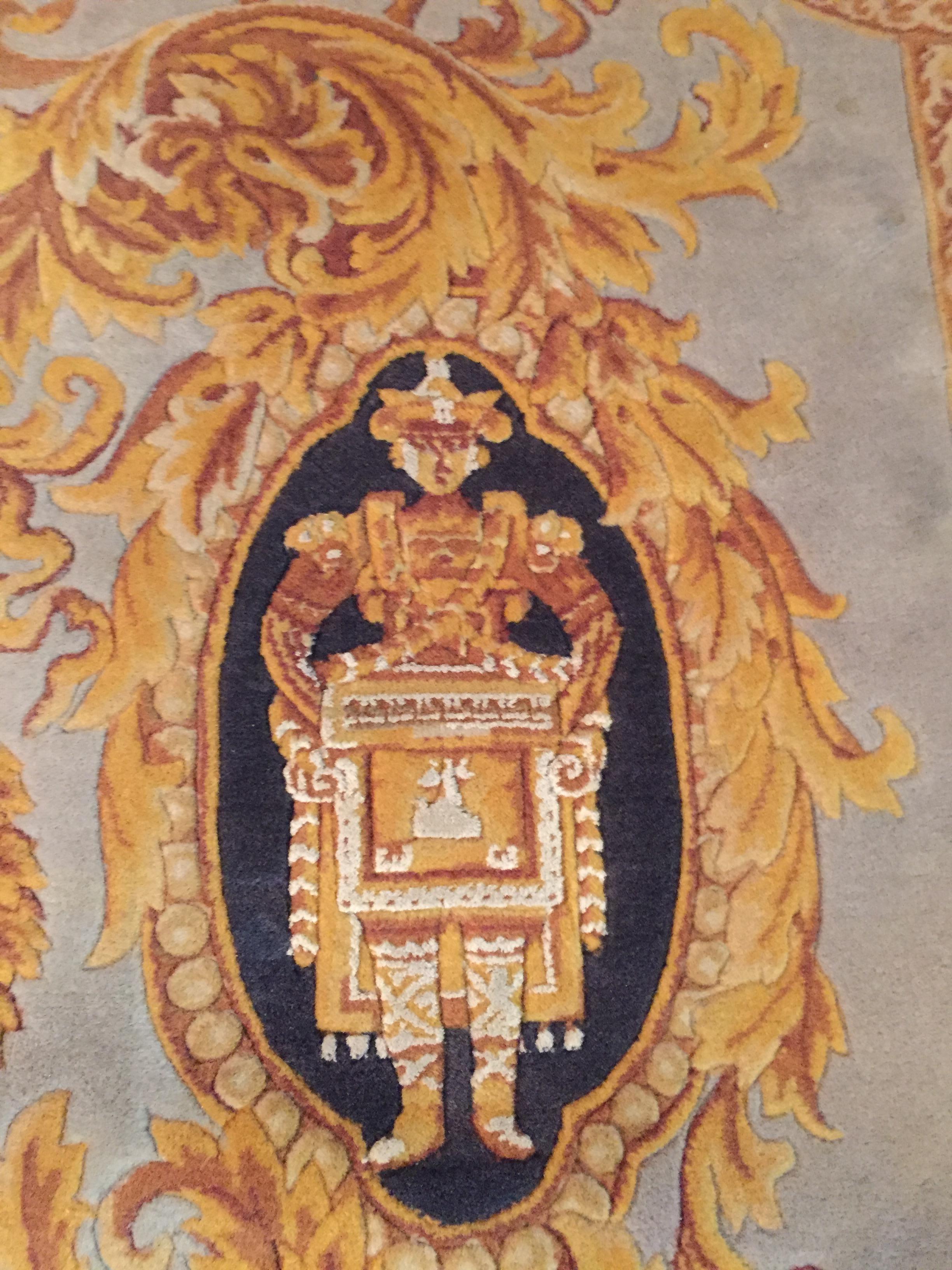 Italian Fantastic Versace Carpet Baroque Style Gold and Black