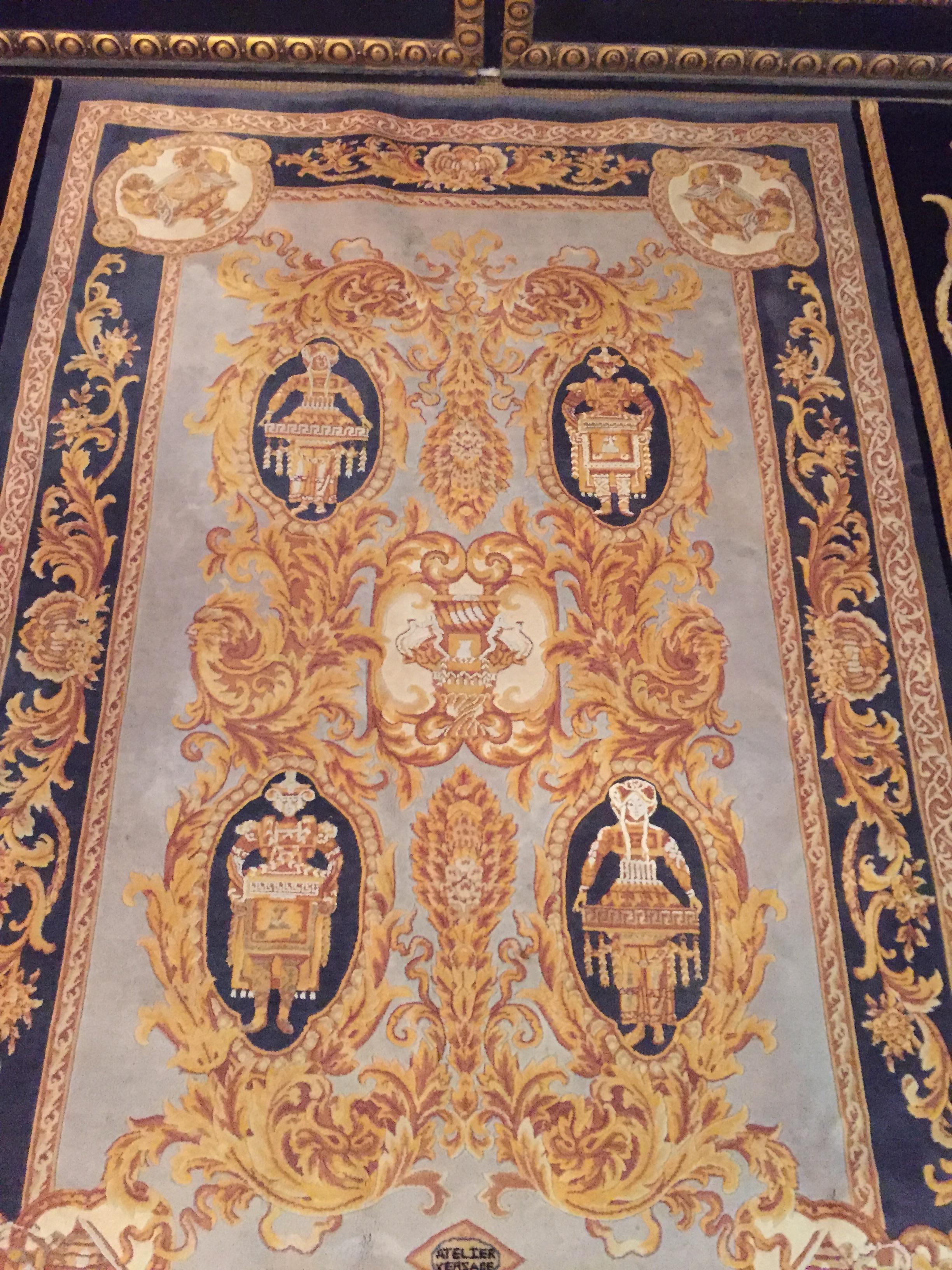 Wool Fantastic Versace Carpet Baroque Style Gold and Black