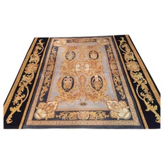 Fantastique tapis Versace de style baroque or et noir