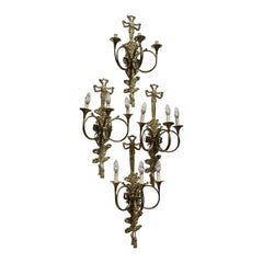 Fantastic, Victorian, 14x bronze trumpet wall lights, from the Randolph hotel uk