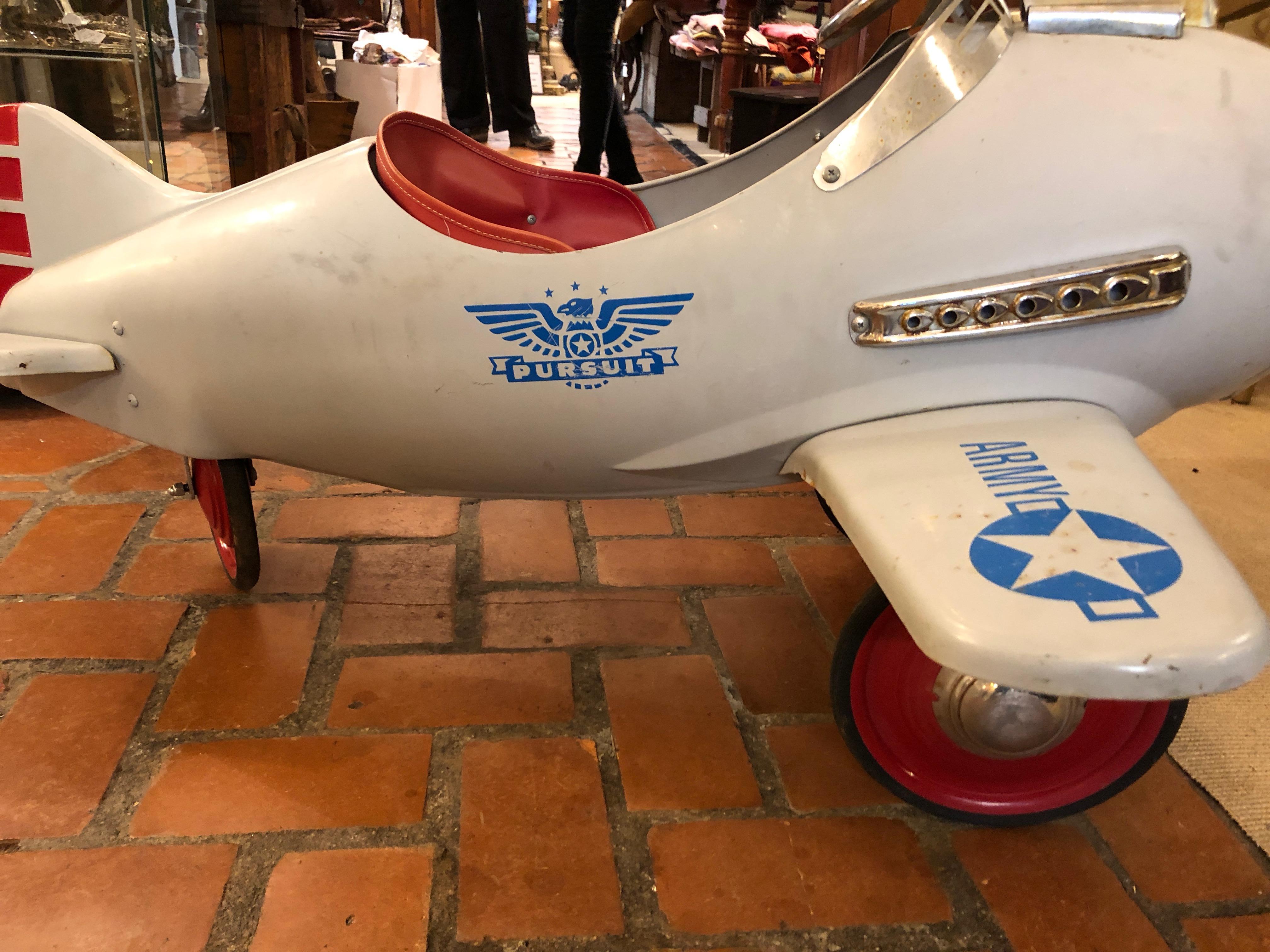 Fantastic Vintage Pursuit Children's Toy Pedal Airplane Car   2