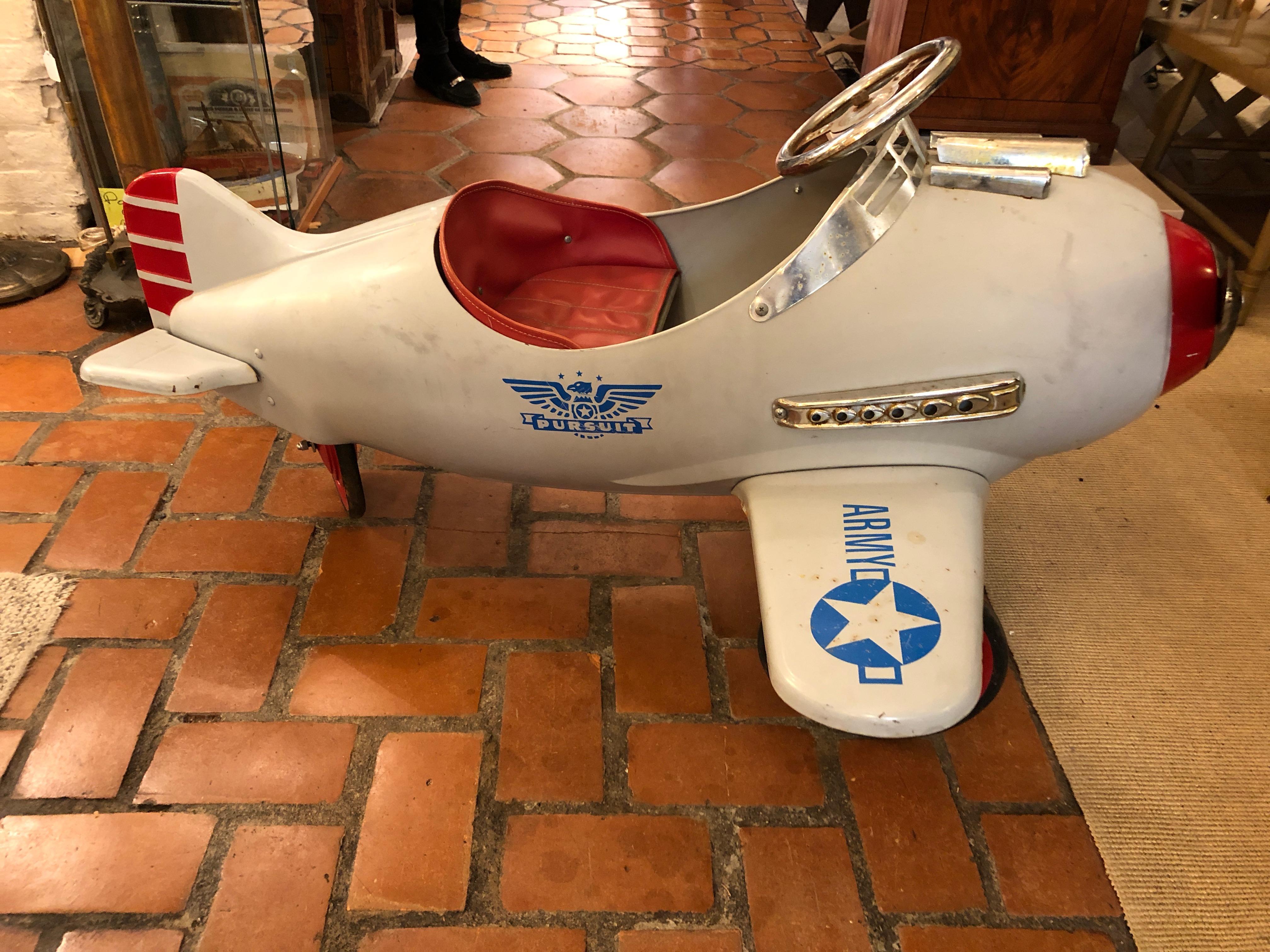 Fantastic Vintage Pursuit Children's Toy Pedal Airplane Car 6