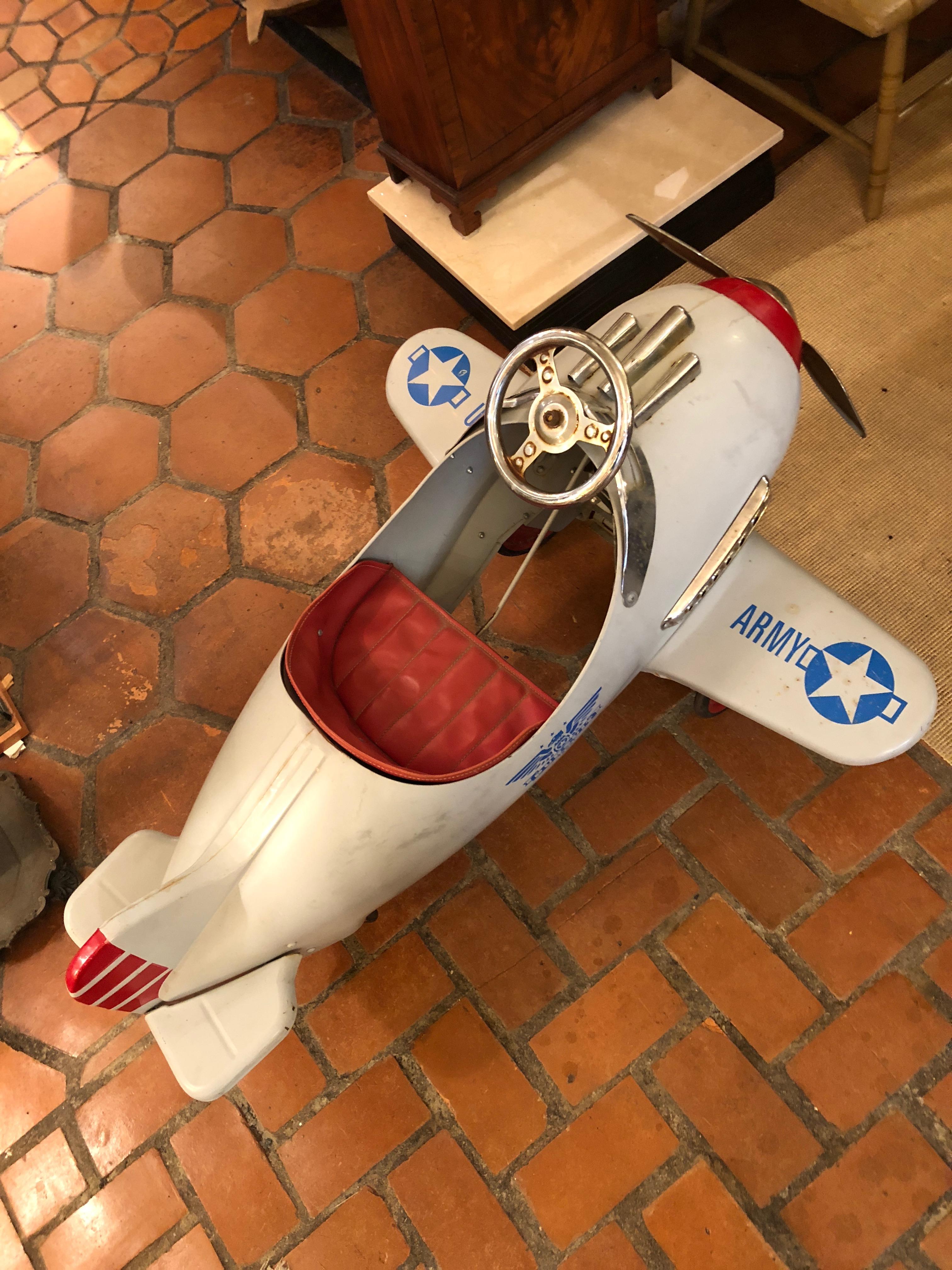 Fantastic Vintage Pursuit Children's Toy Pedal Airplane Car   In Good Condition In Hopewell, NJ