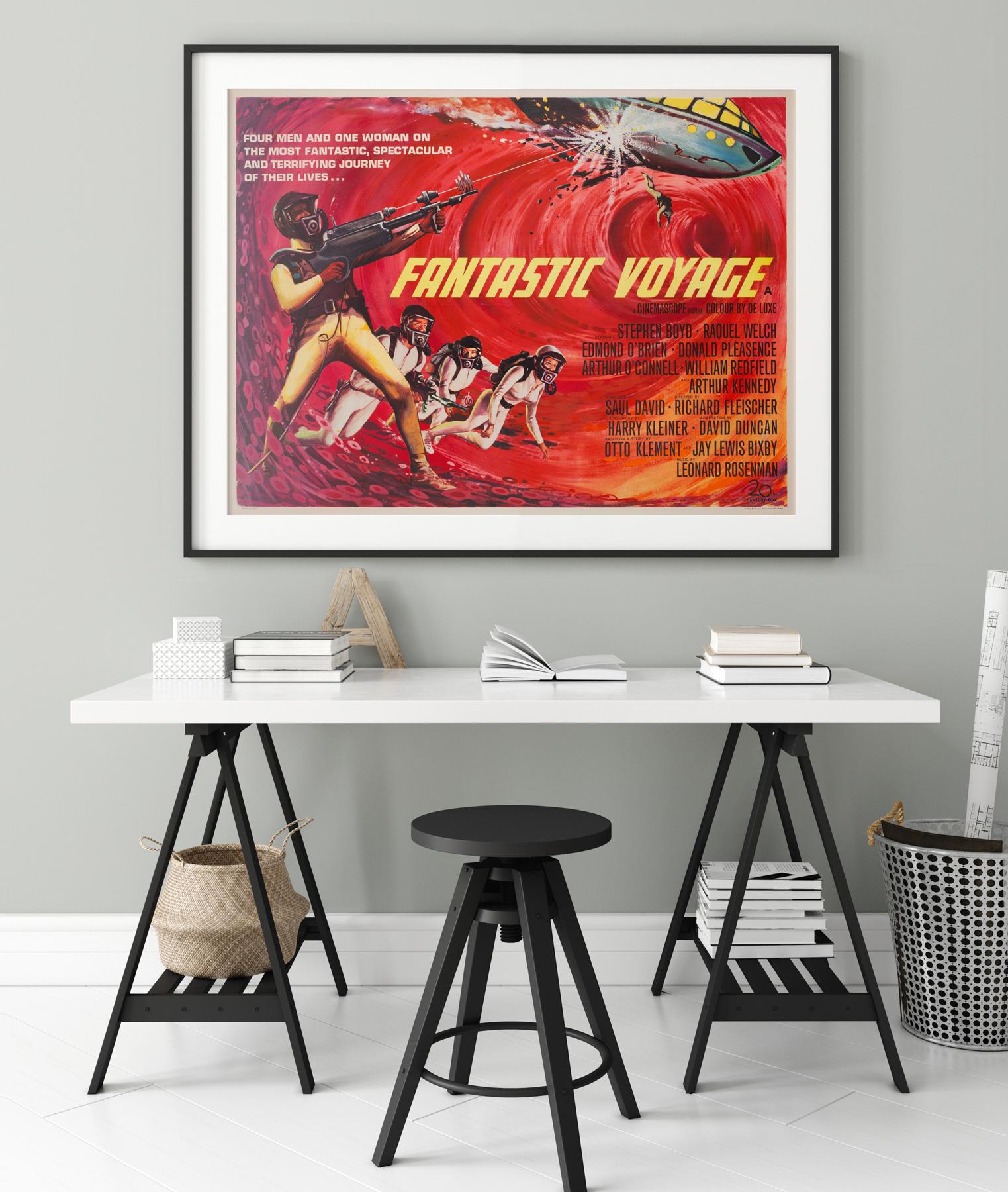 Fantastic Voyage film, movie poster, 1966, Tom Beauvais

Rich and sumptuous artwork by Beauvais for 1960s entertaining sci-fi film fantastic voyage. A striking vintage movie poster that is sure to liven up any room it's hung in.

This vintage