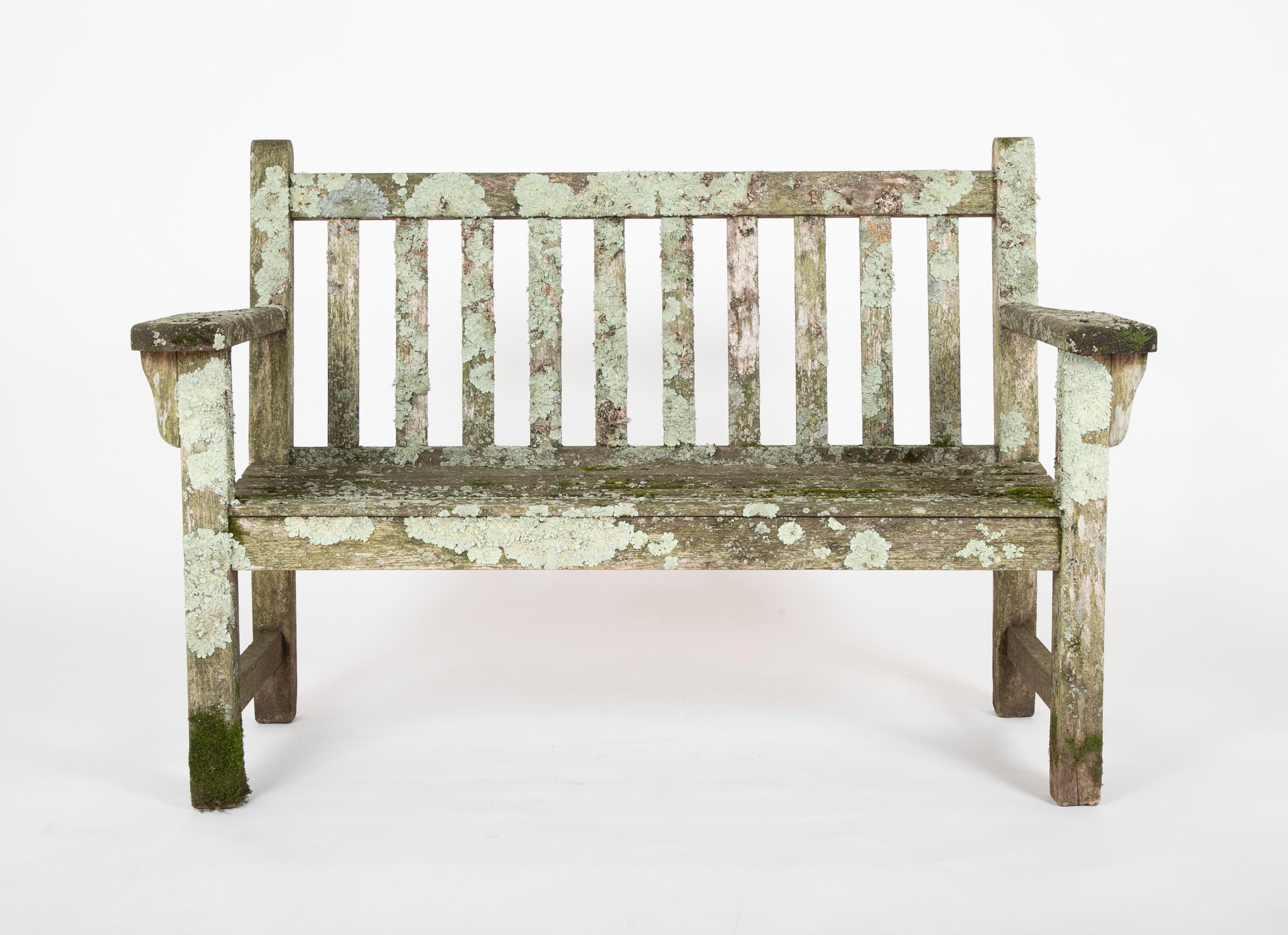 weathered teak bench