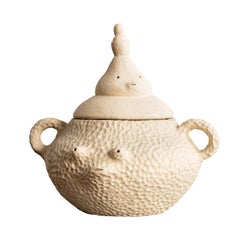 Fantastical Figural and Functional Fire Clay Ceramic Tureen Handmade in Spain