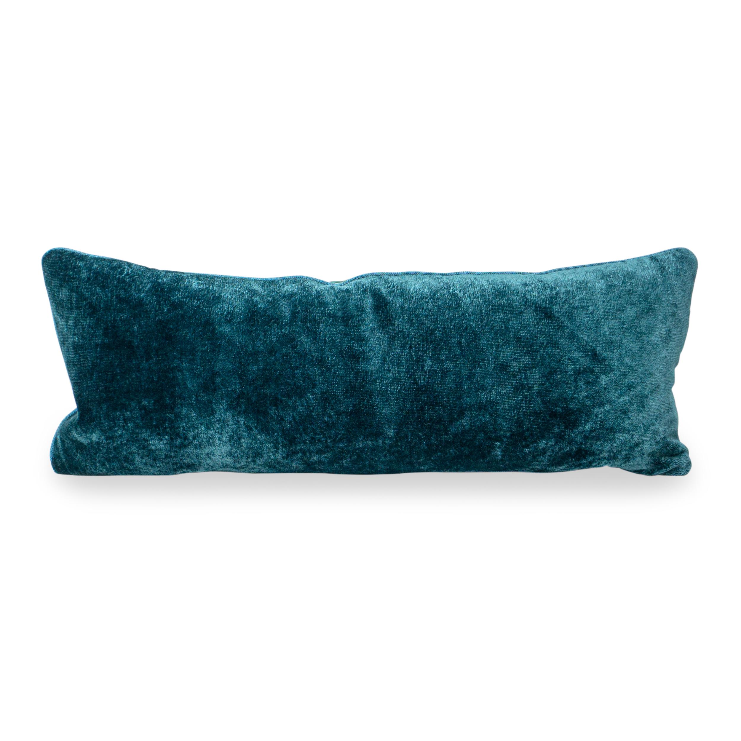 American Fantastical Velvet Coral Lumbar Pillow For Sale