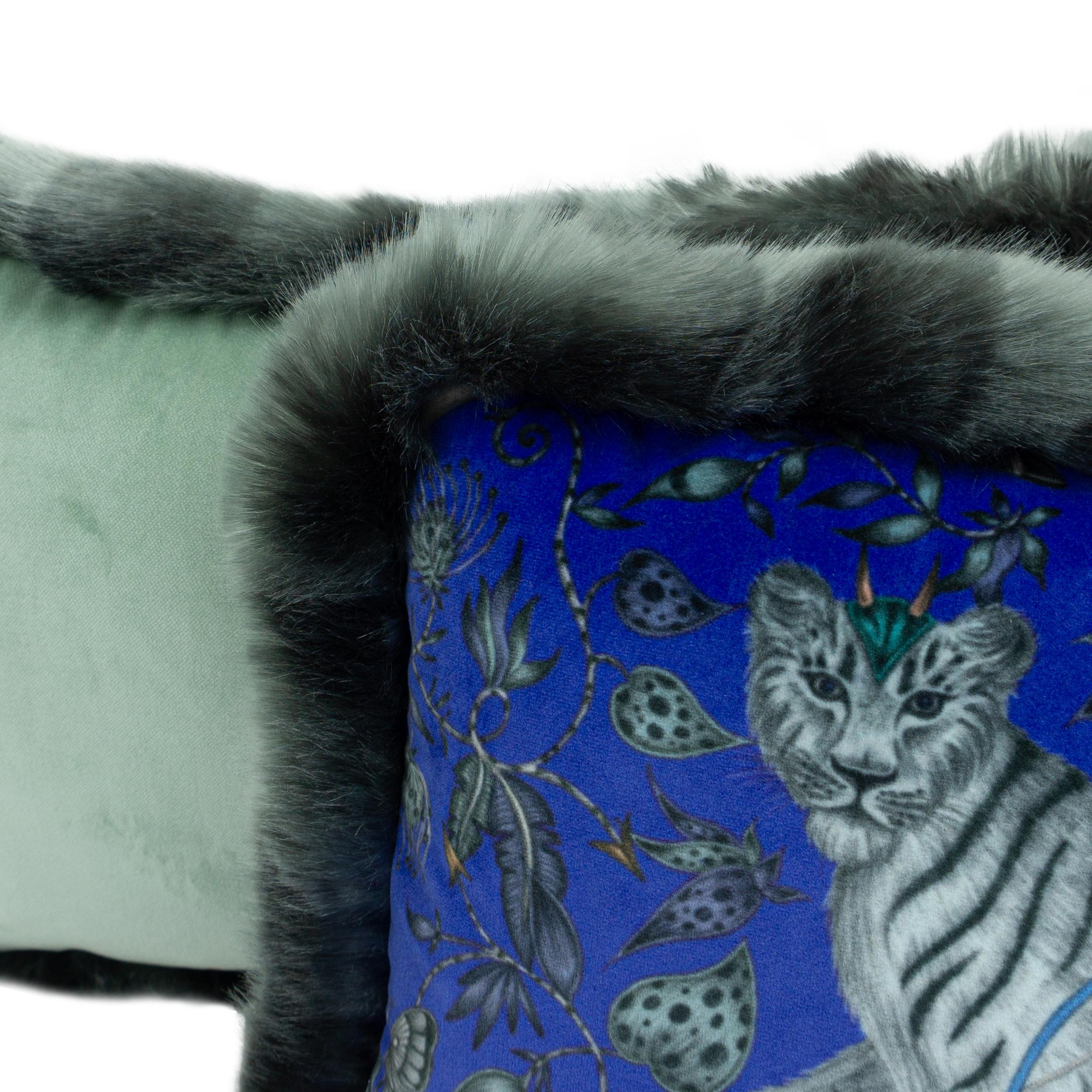 Fantastical Zebra Cat Throw Pillow Set For Sale 5