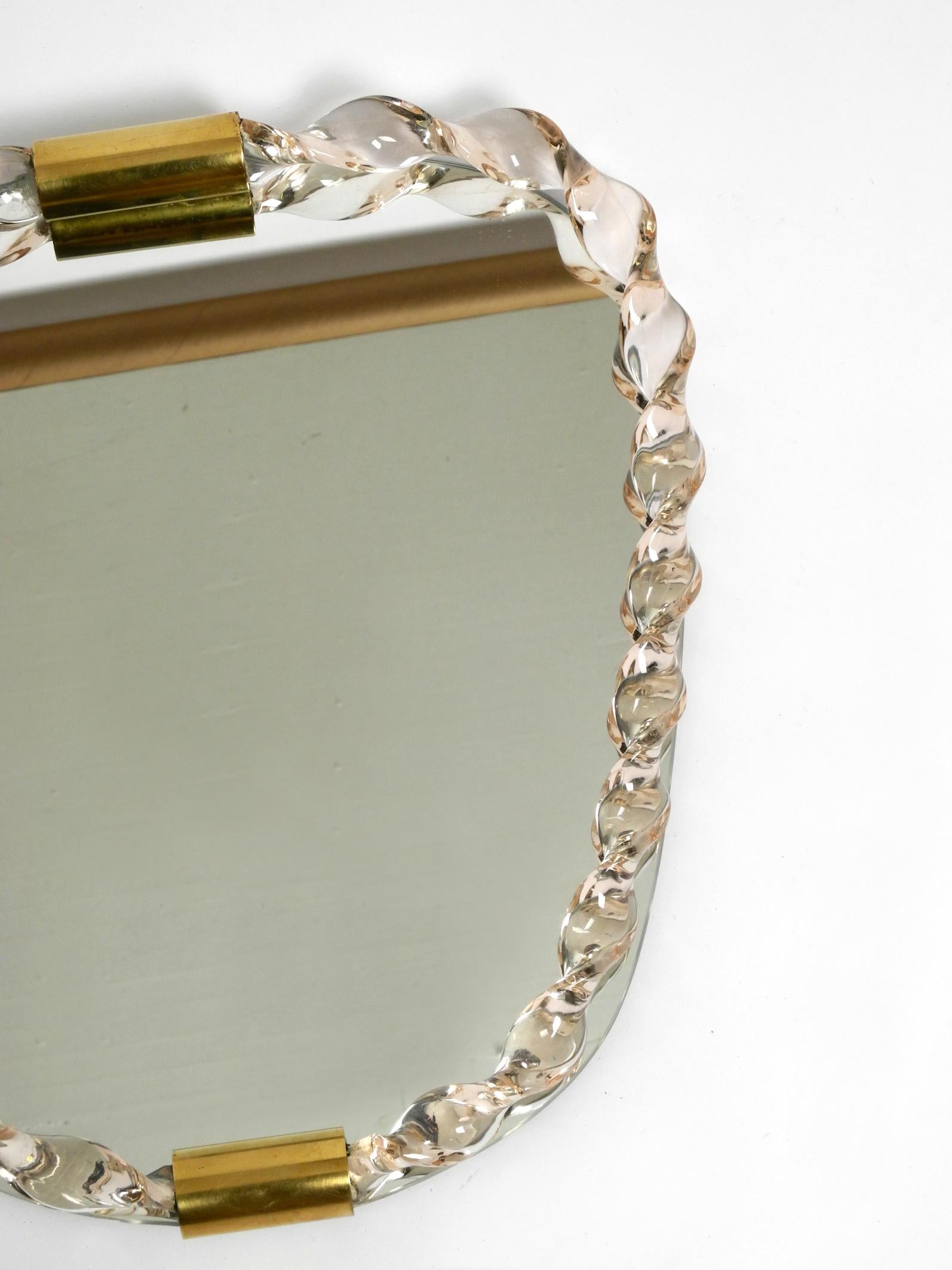 Fantastically beautiful 1960s wall mirror with a heavy Murano glass frame 6