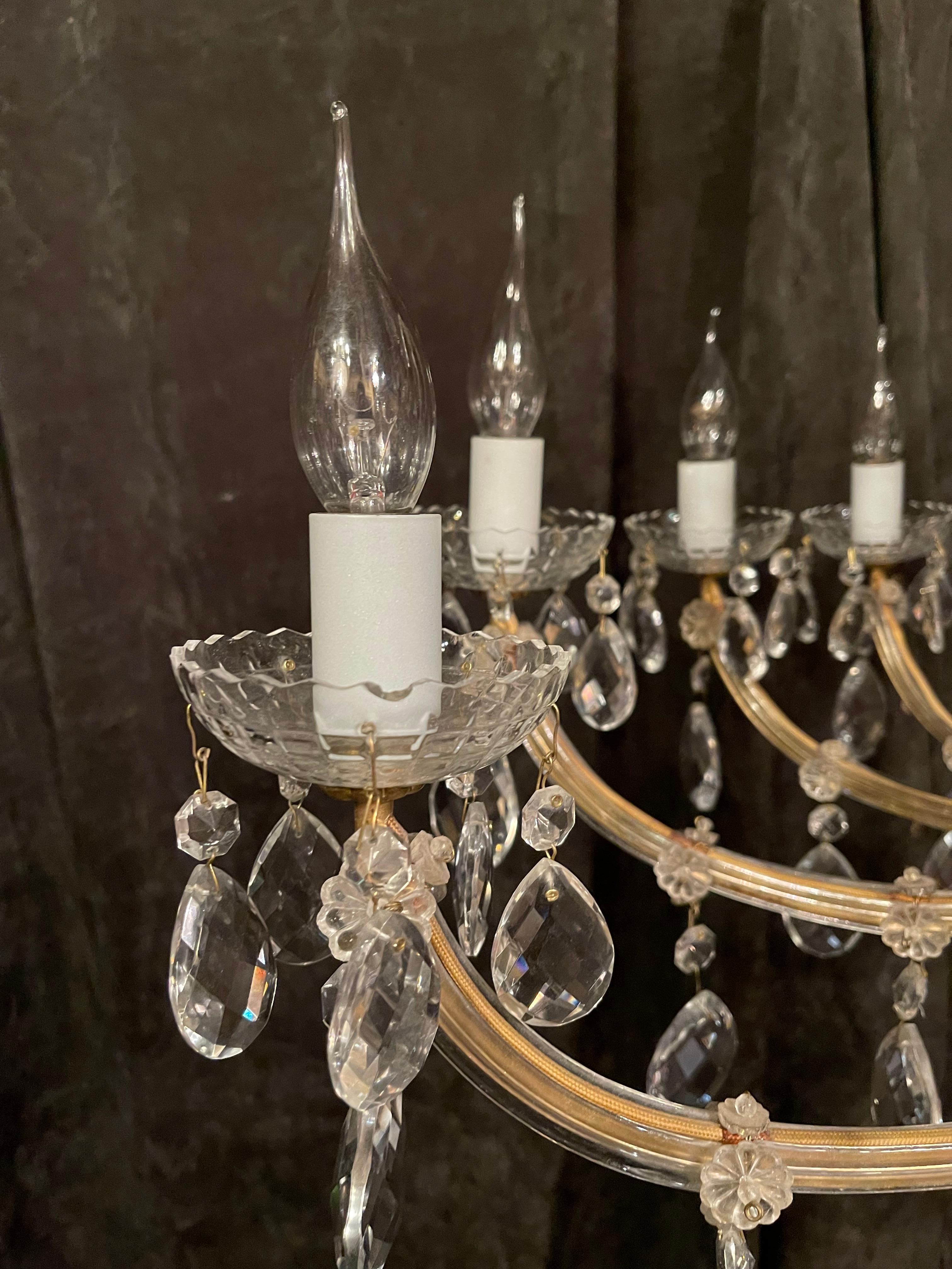 Fantastically Beautiful Chandelier Crystal Brass For Sale 5