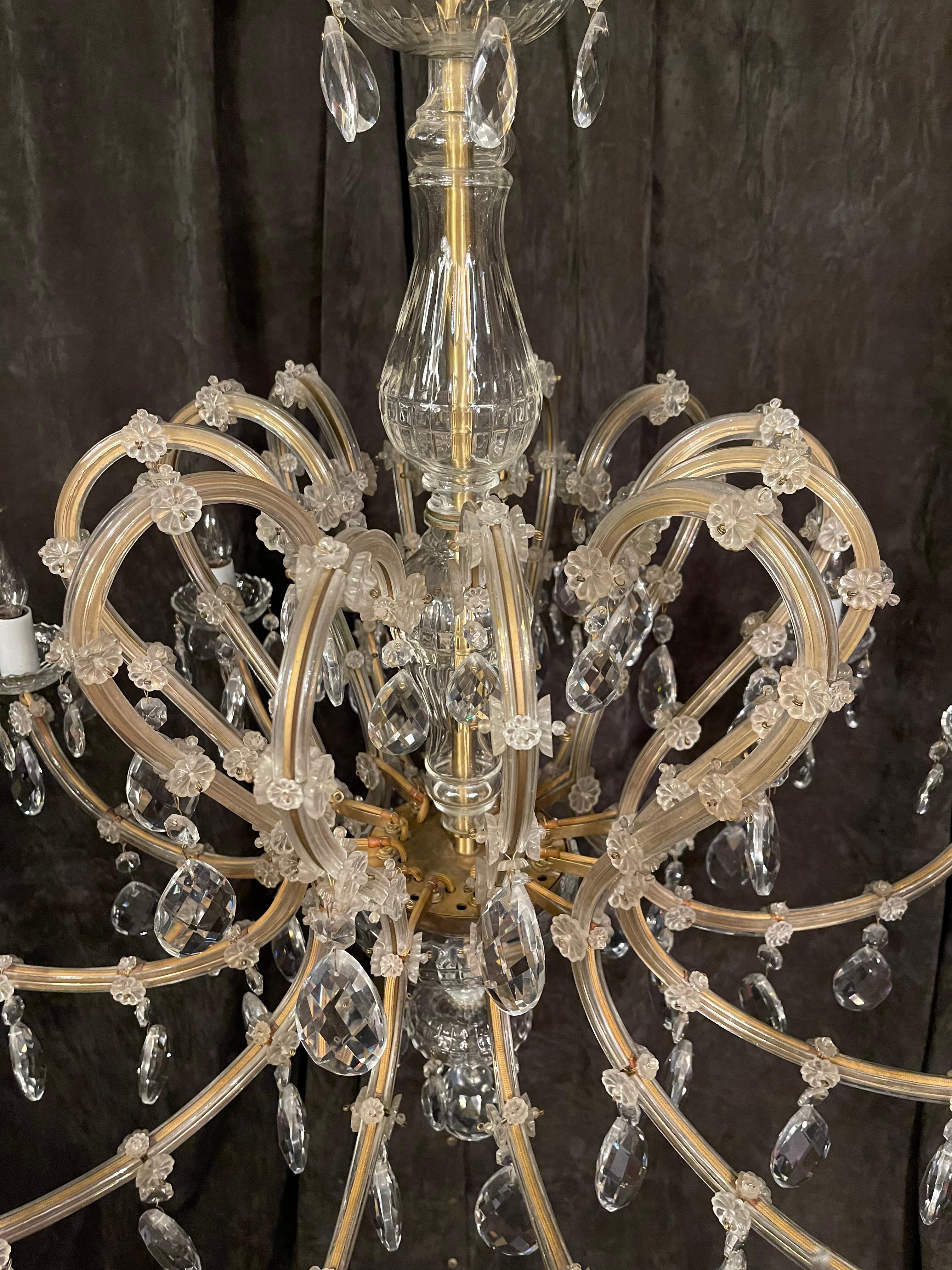 Fantastico lampadario di cristallo in ottone in vendita 5