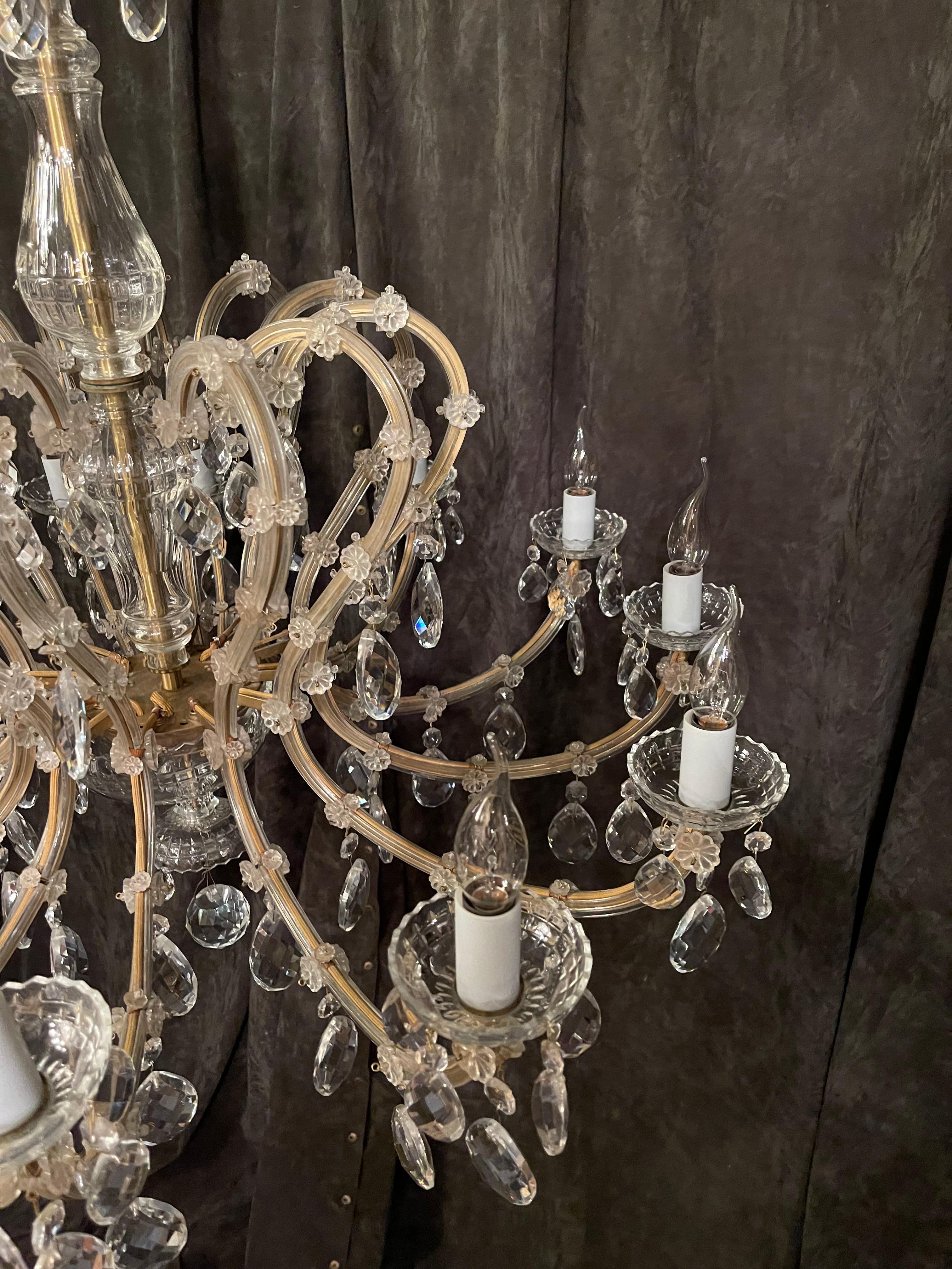 Fantastically Beautiful Chandelier Crystal Brass For Sale 1