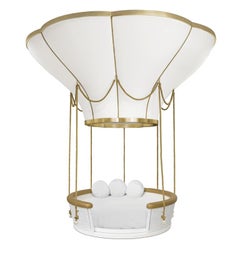 Fantasy Air Balloon Bed In White Gold Leaf details by CIRCU Magical Furniture